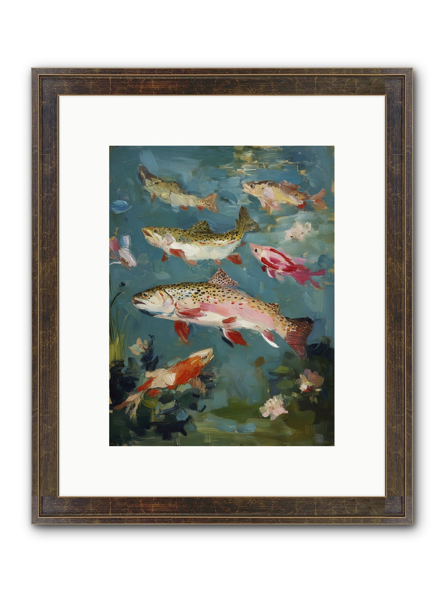 Aquatic Meadow Framed Print - Slimwoods Black/Gold 9x12