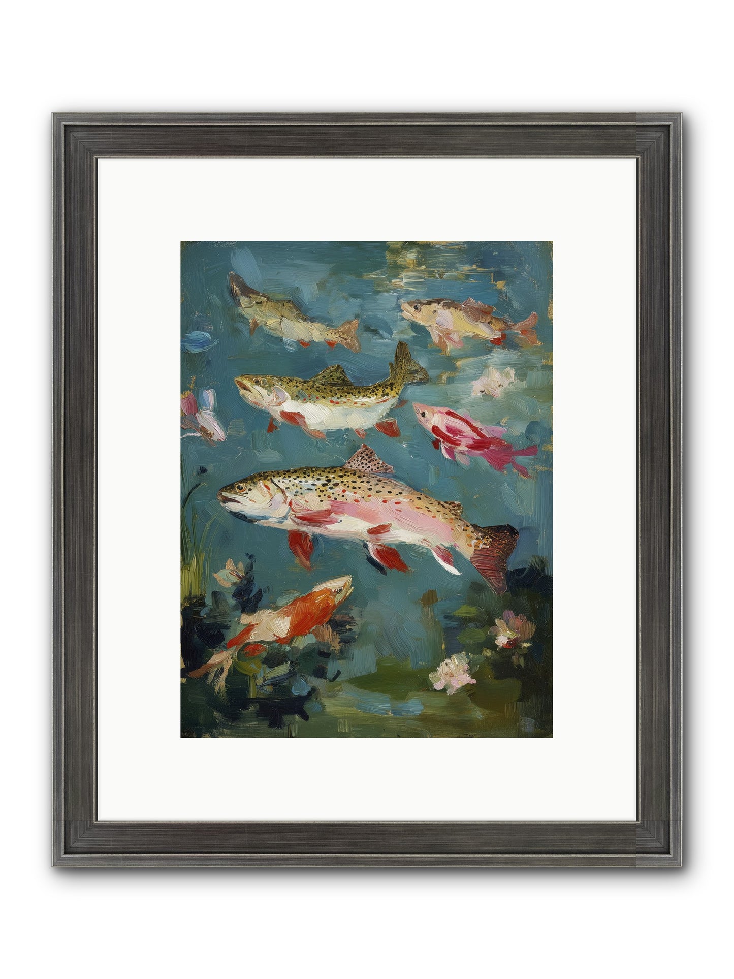 Aquatic Meadow Framed Print - Slimwoods Black/Silver 9x12