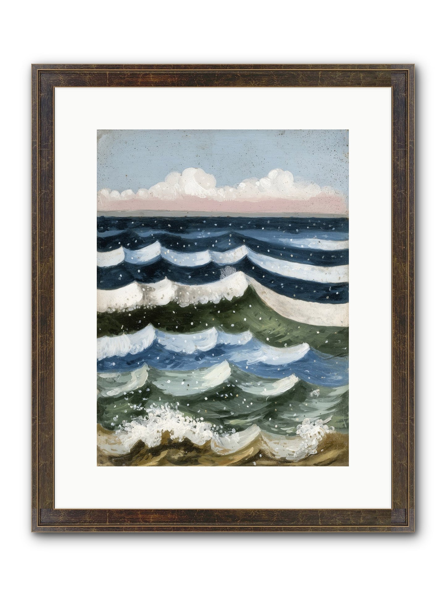 Aquatic Quilt Framed Print - Slimwoods Black/Gold 12x16