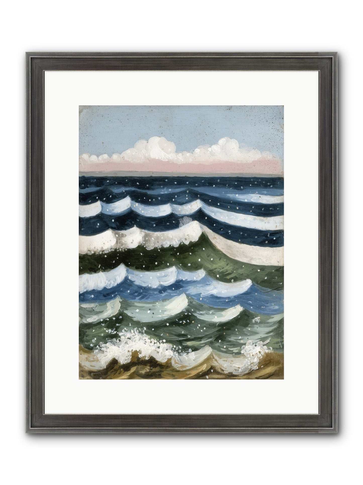 Aquatic Quilt Framed Print - Slimwoods Black/Silver 12x16