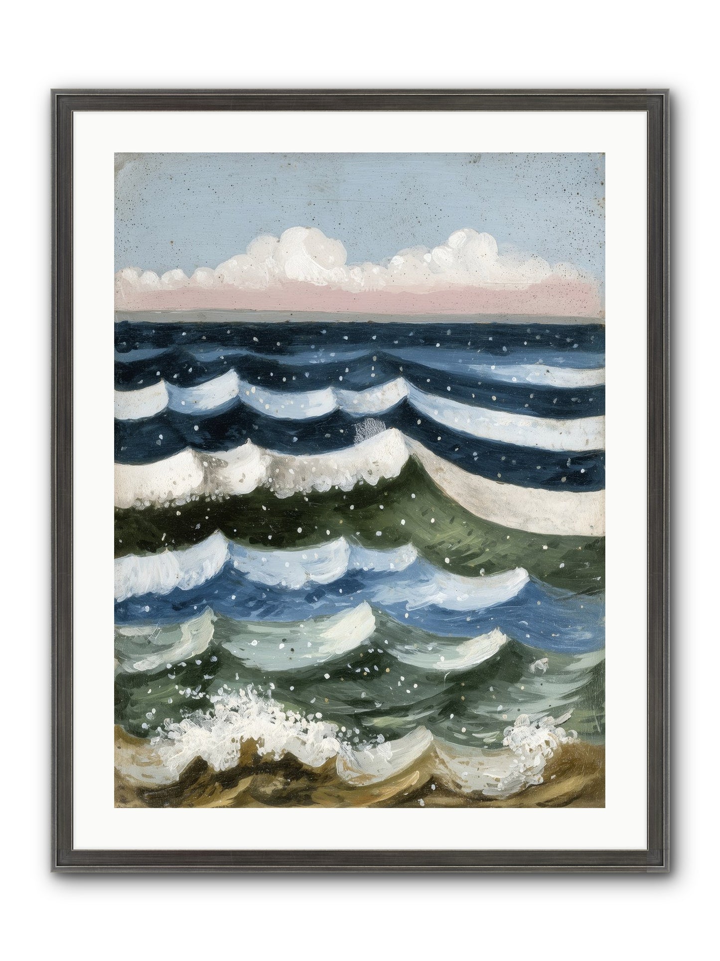 Aquatic Quilt Framed Print - Slimwoods Black/Silver 24x32