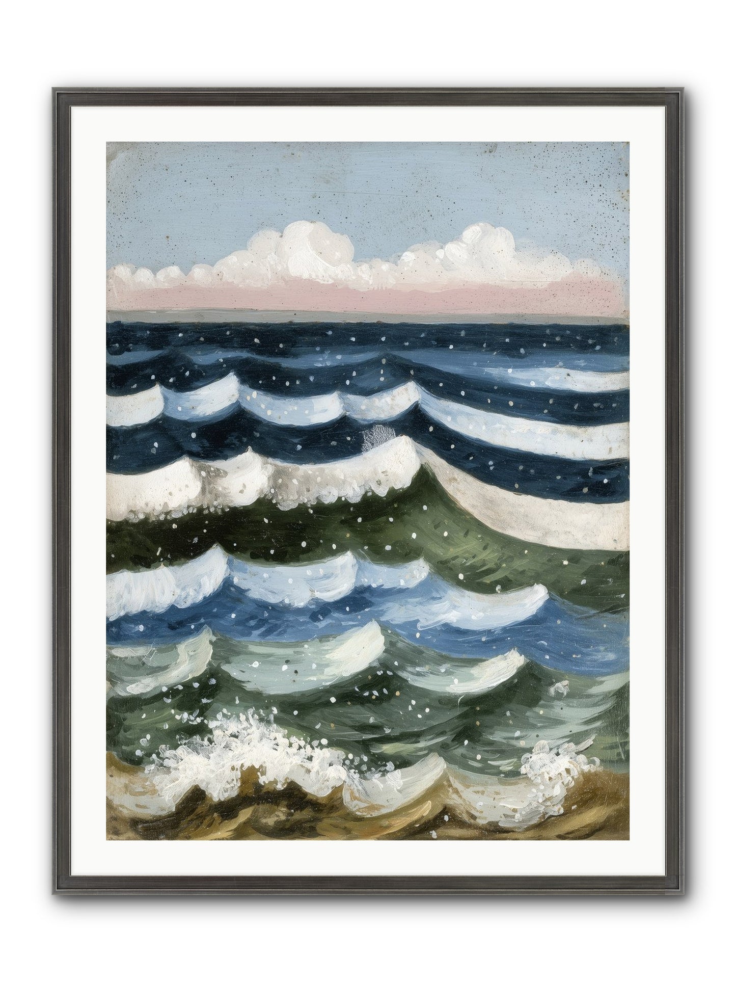Aquatic Quilt Framed Print - Slimwoods Black/Silver 30x40