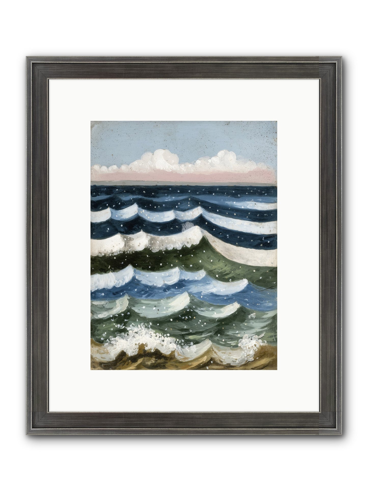 Aquatic Quilt Framed Print - Slimwoods Black/Silver 9x12