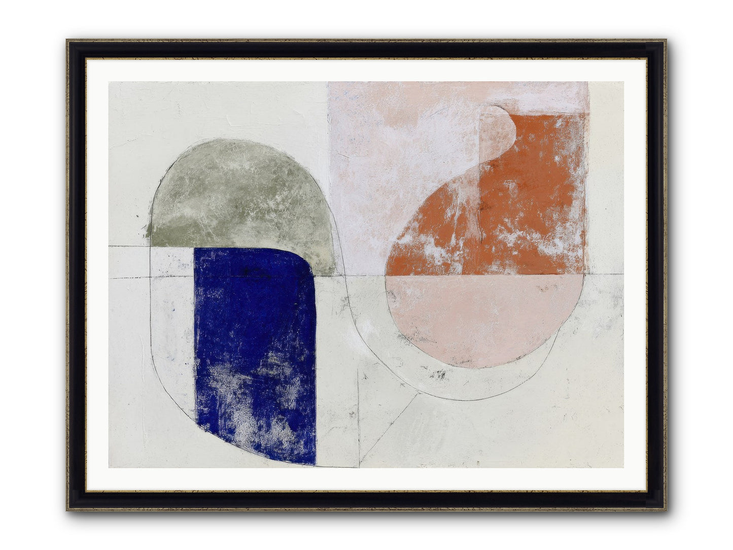 Arctic Gaze Framed Print - Black & Gold 48x36