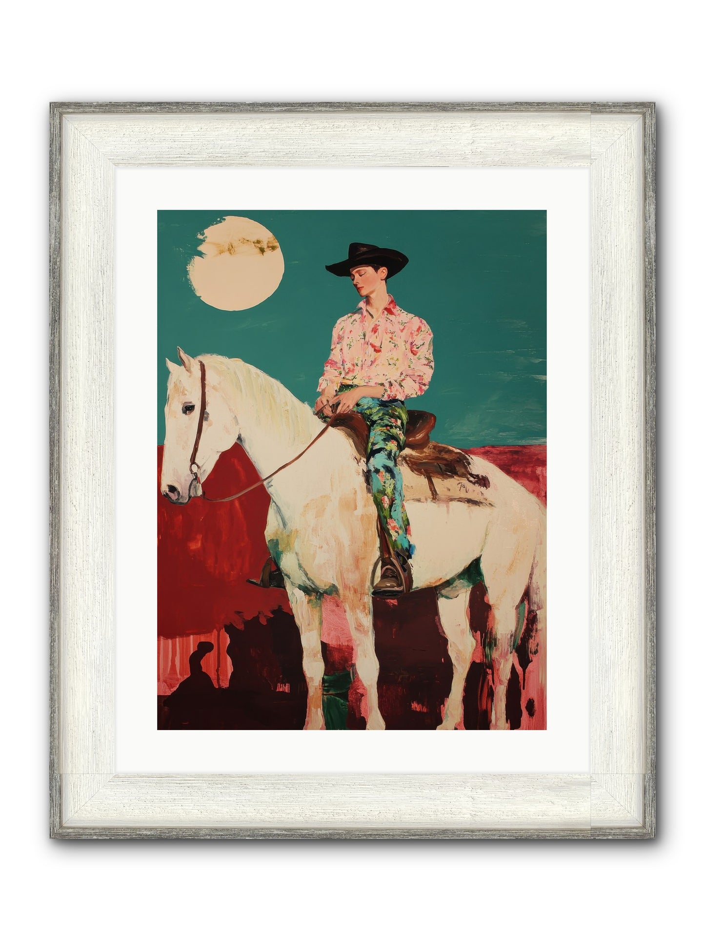 Aristocrat Of The Range Framed Print - Driftwood White 18x24