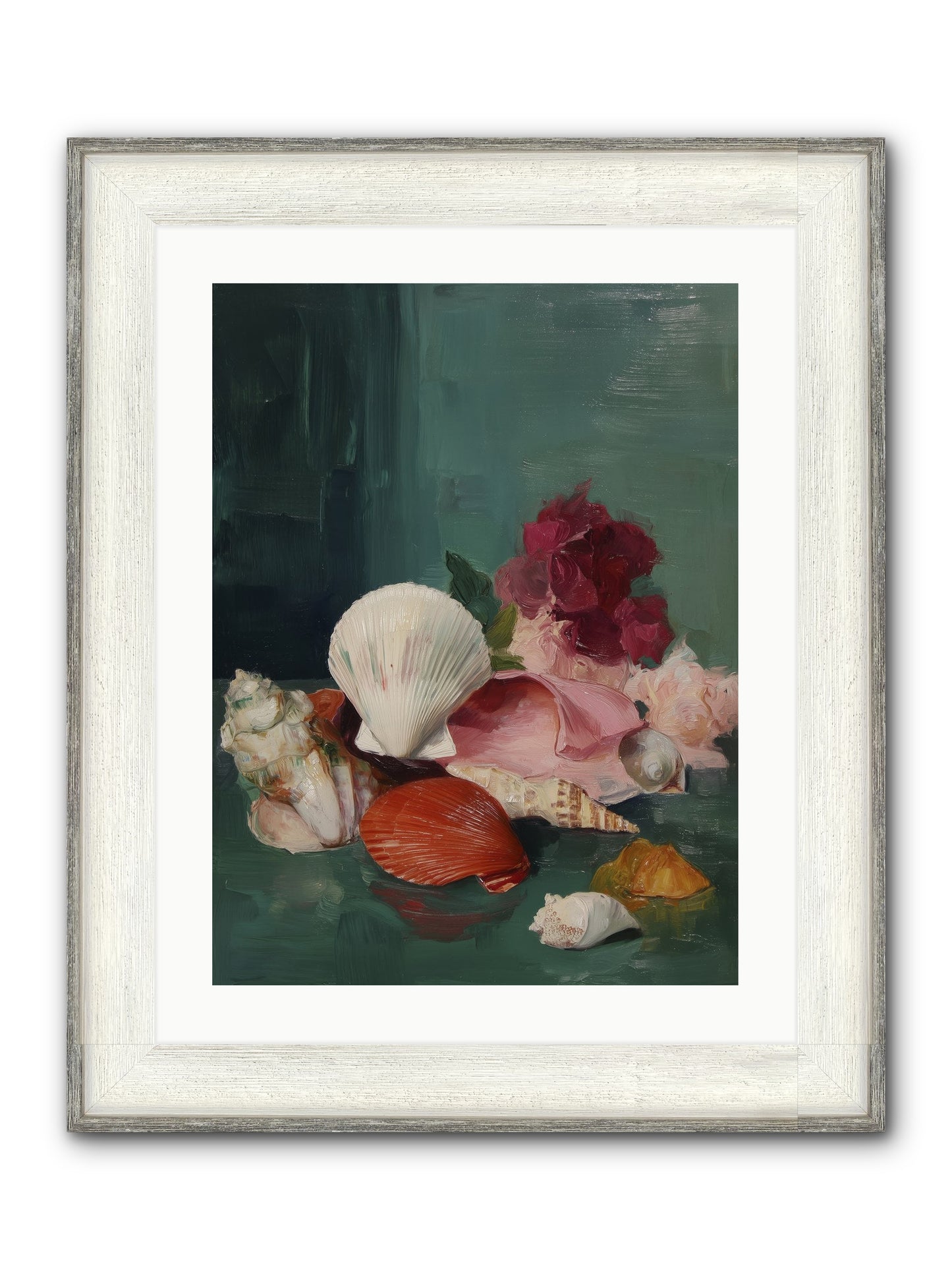 Arranged In Silence Framed Print - Driftwood White 18x24
