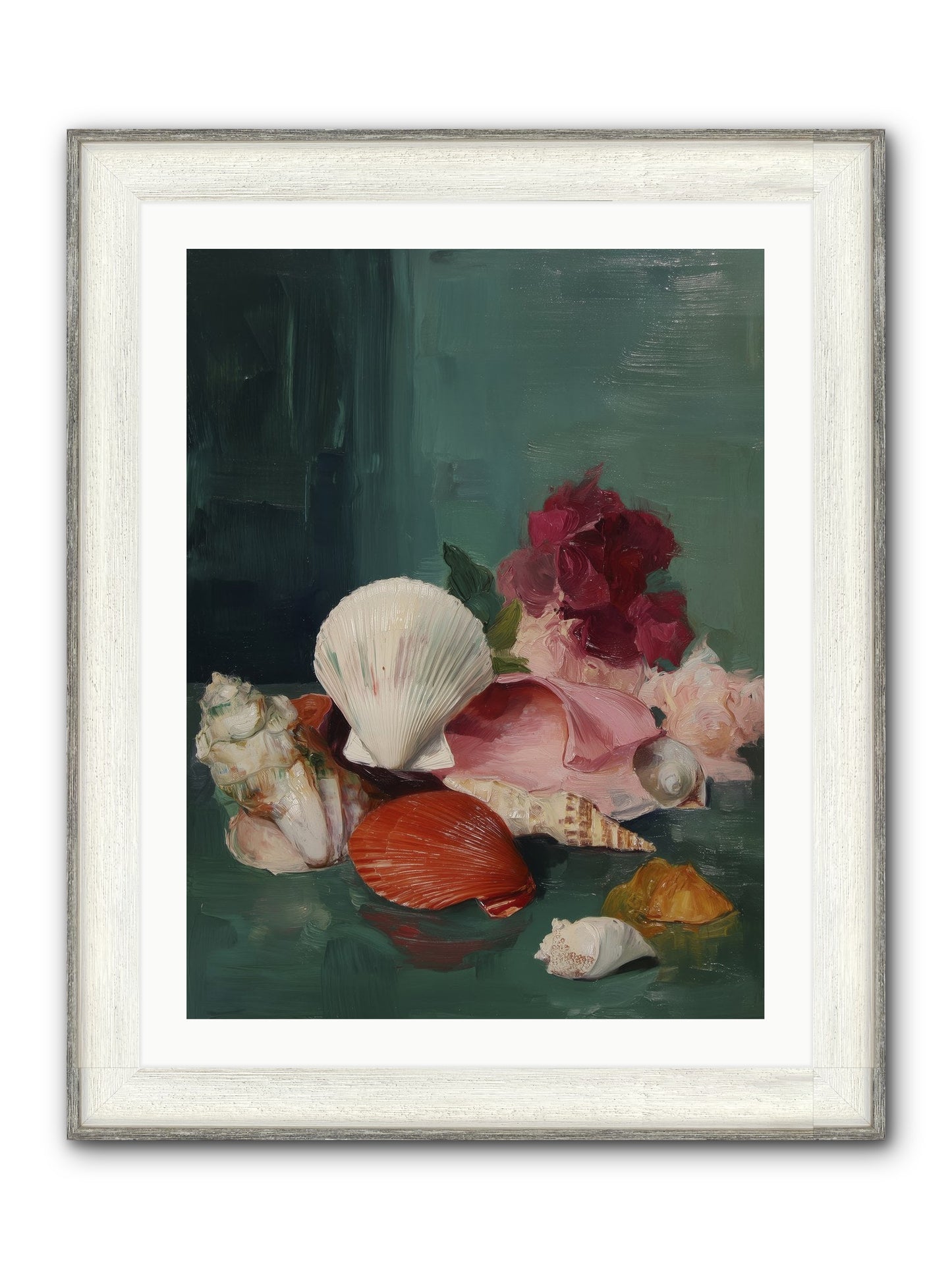 Arranged In Silence Framed Print - Driftwood White 24x32