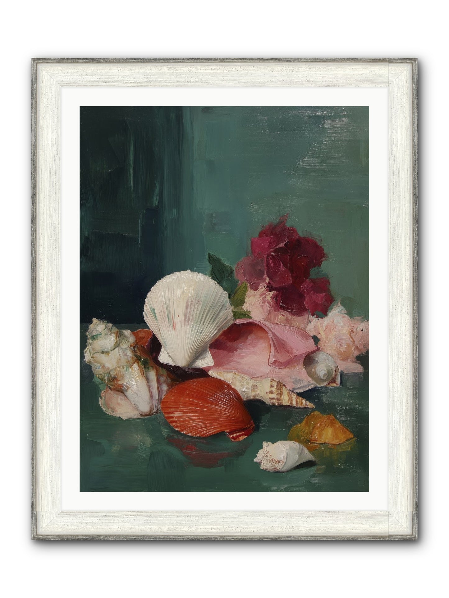 Arranged In Silence Framed Print - Driftwood White 30x40