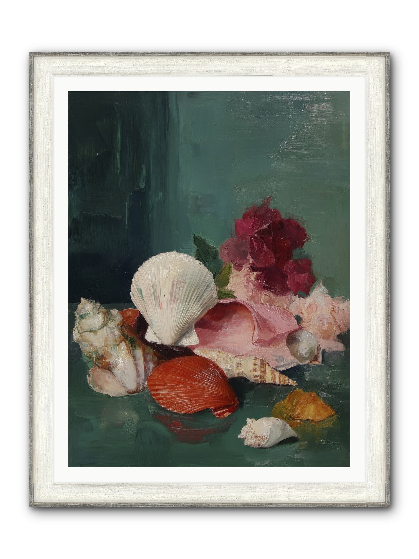 Arranged In Silence Framed Print - Driftwood White 36x48