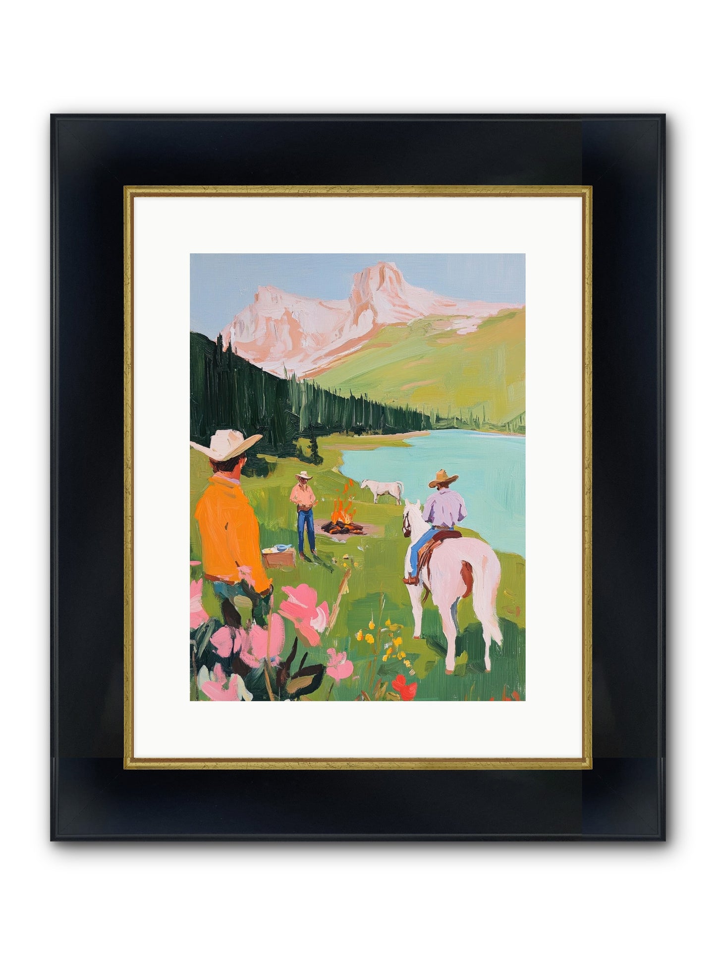 Arroyo Crossing No.1 Framed Print - Wide Black w/Gold 12x16