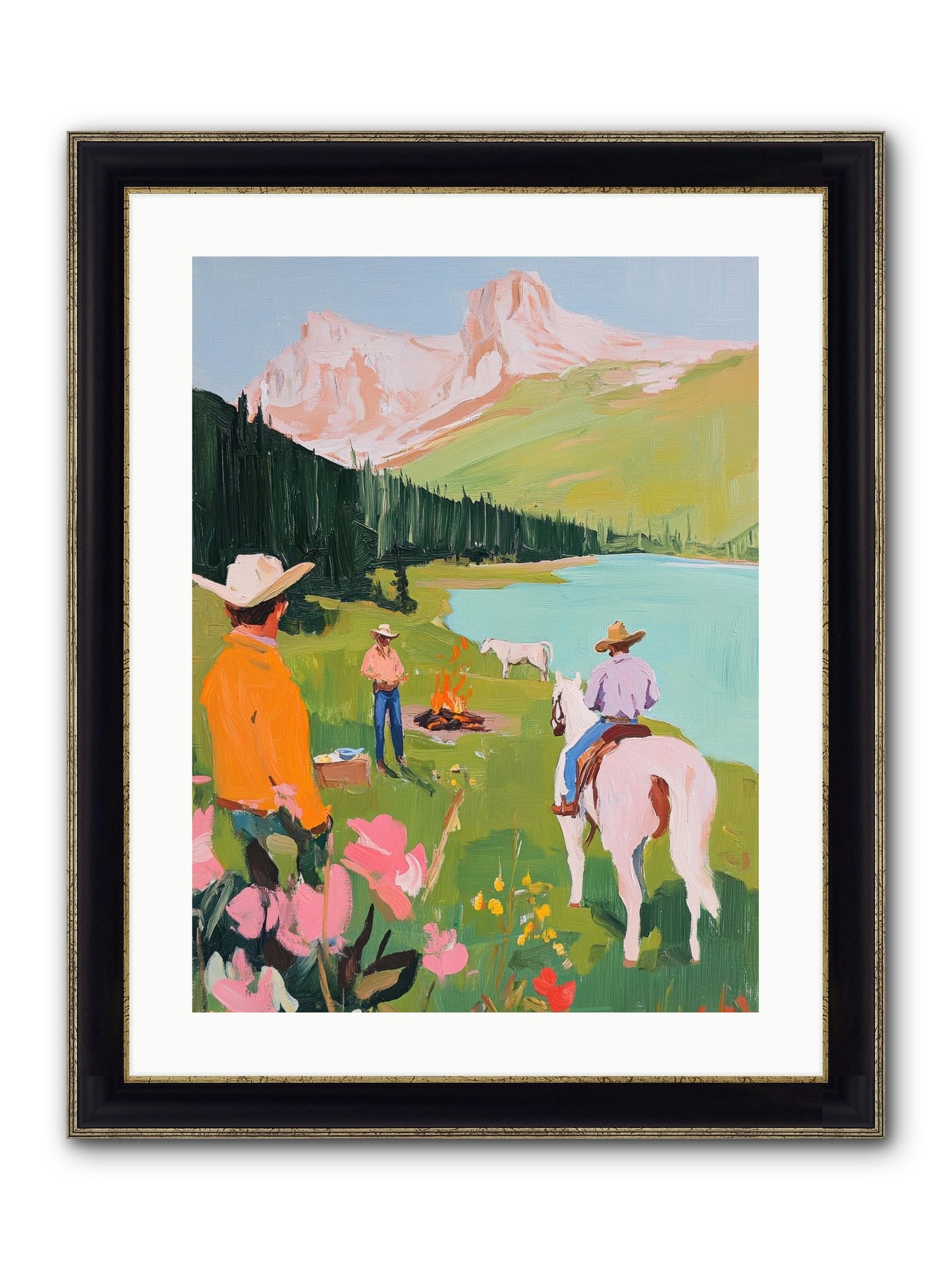 Arroyo Crossing No.1 Framed Print - Black & Gold 18x24