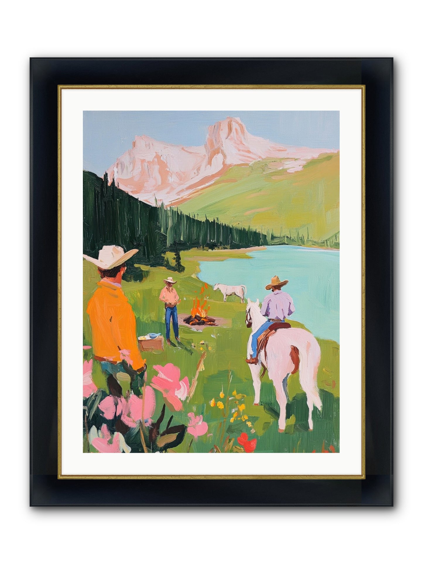 Arroyo Crossing No.1 Framed Print - Wide Black w/Gold 24x32