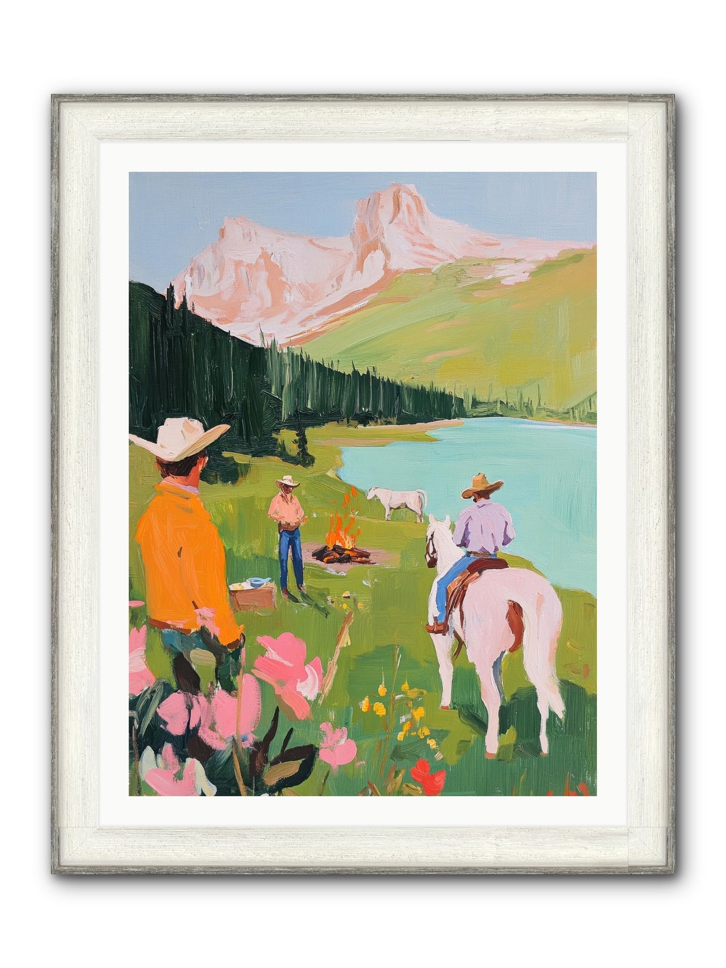 Arroyo Crossing No.1 Framed Print - Driftwood White 30x40