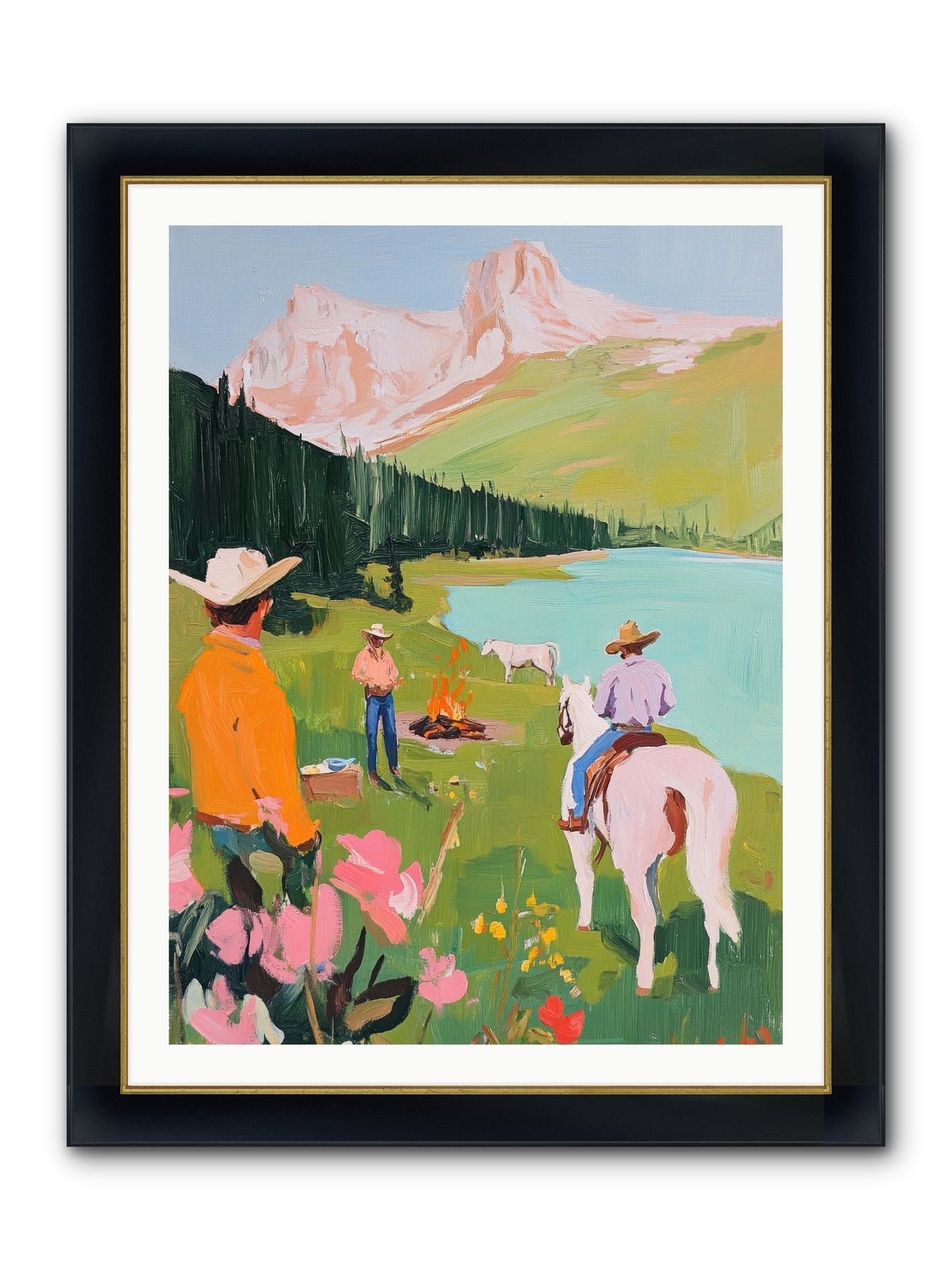 Arroyo Crossing No.1 Framed Print - Wide Black w/Gold 30x40
