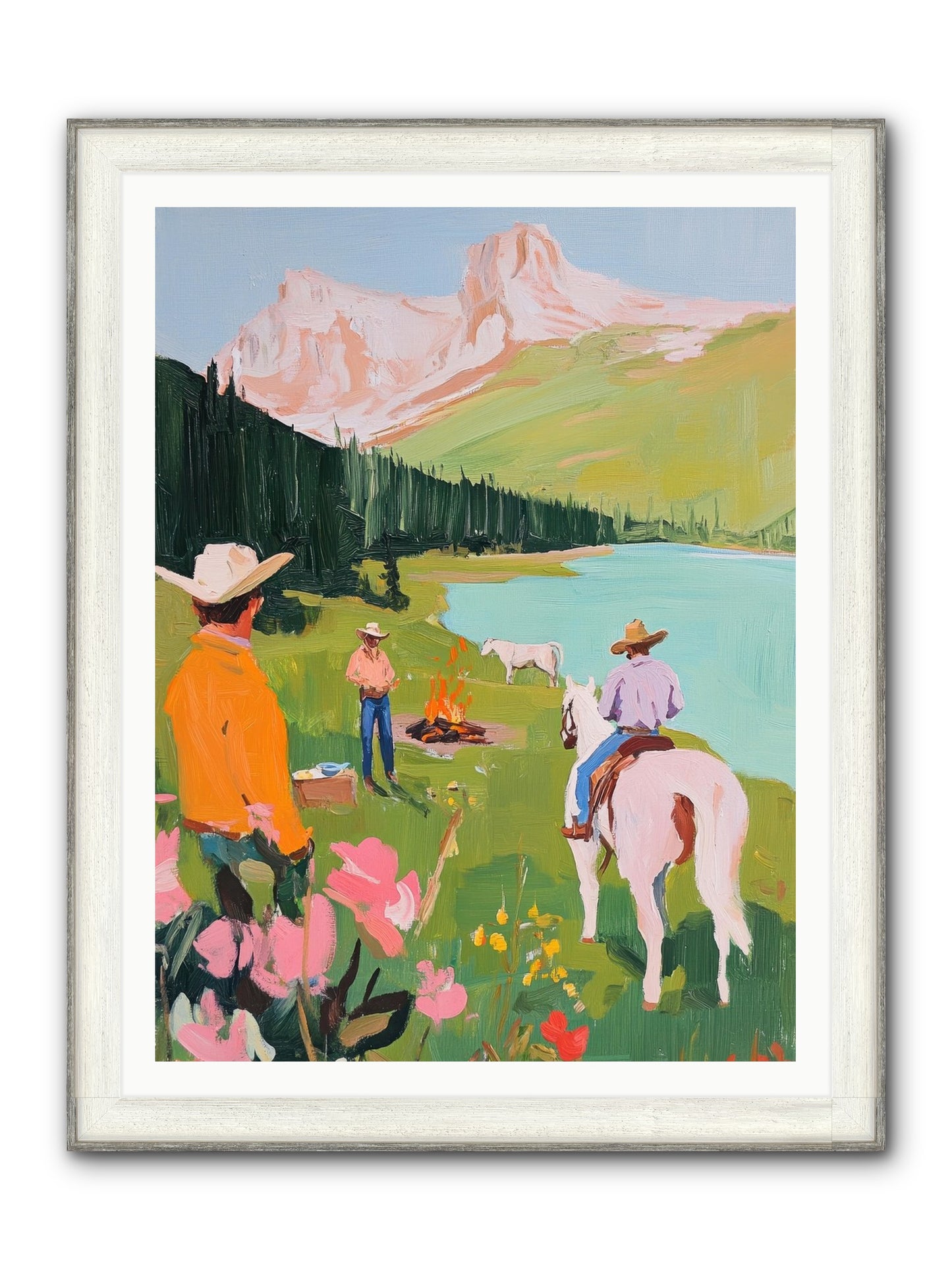 Arroyo Crossing No.1 Framed Print - Driftwood White 36x48