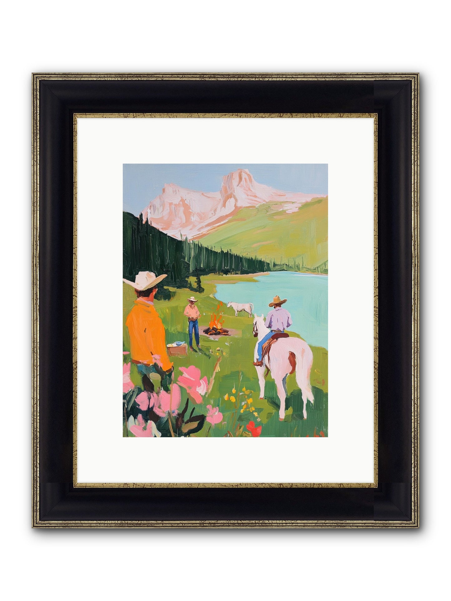 Arroyo Crossing No.1 Framed Print - Black & Gold 9x12