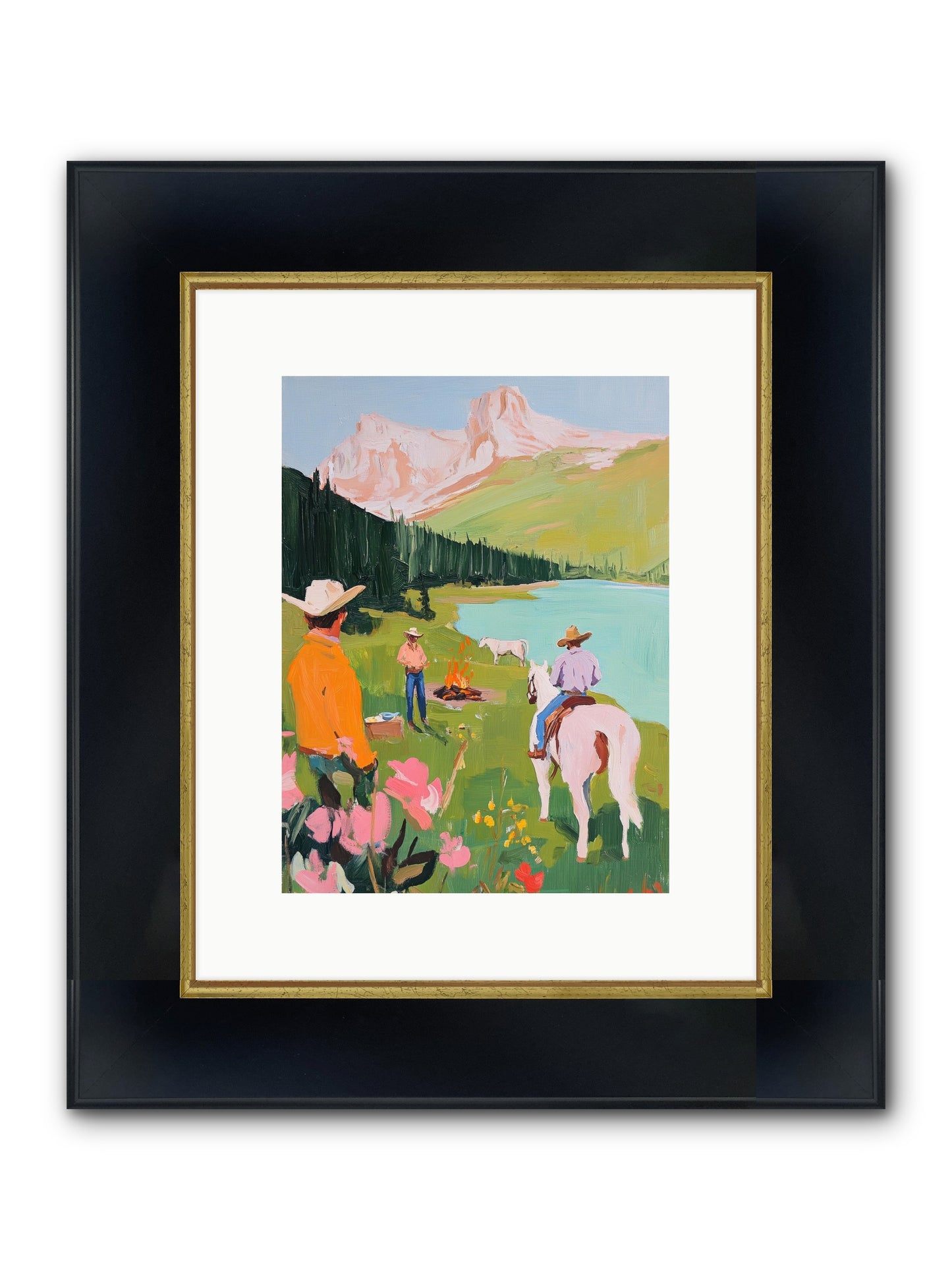 Arroyo Crossing No.1 Framed Print - Wide Black w/Gold 9x12