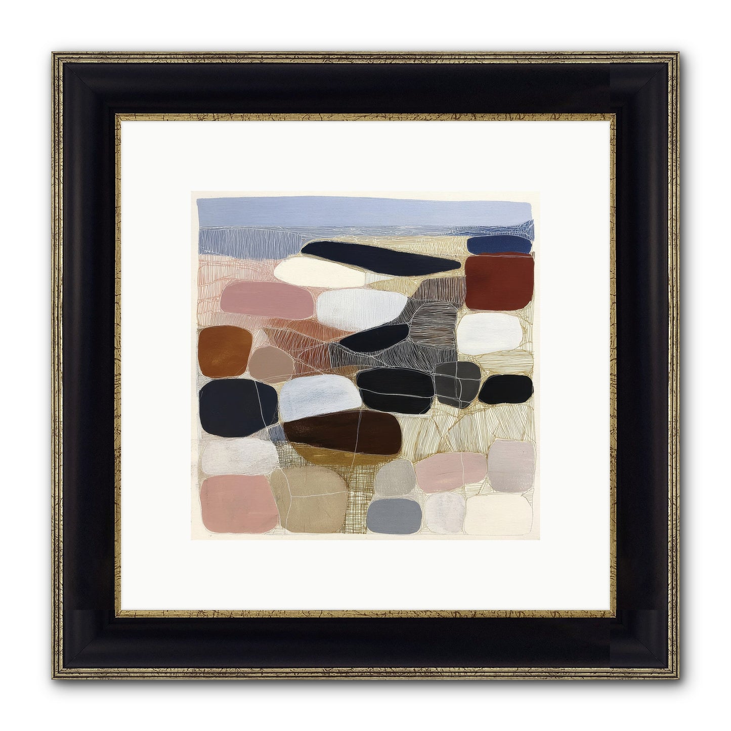 Ash Framed Print - Black & Gold 10x10