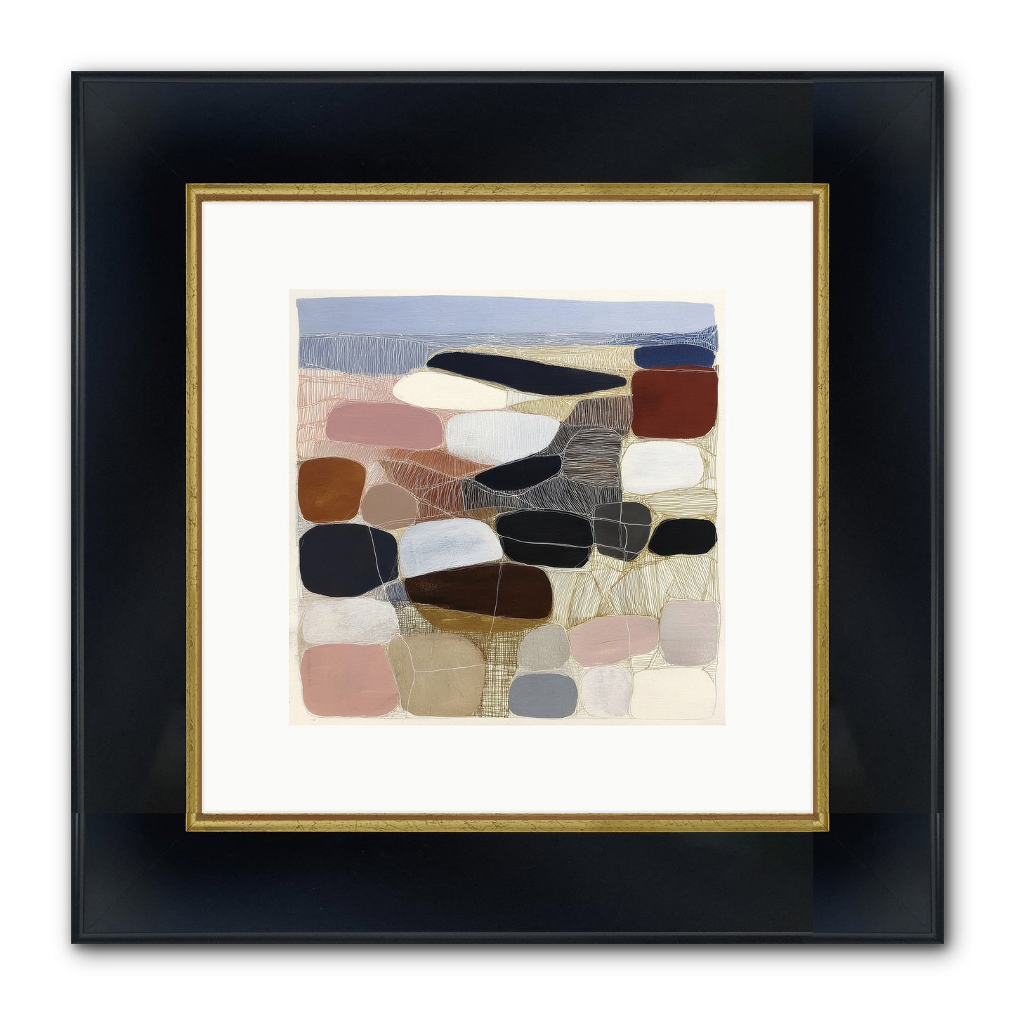 Ash Framed Print - Wide Black w/Gold 10x10