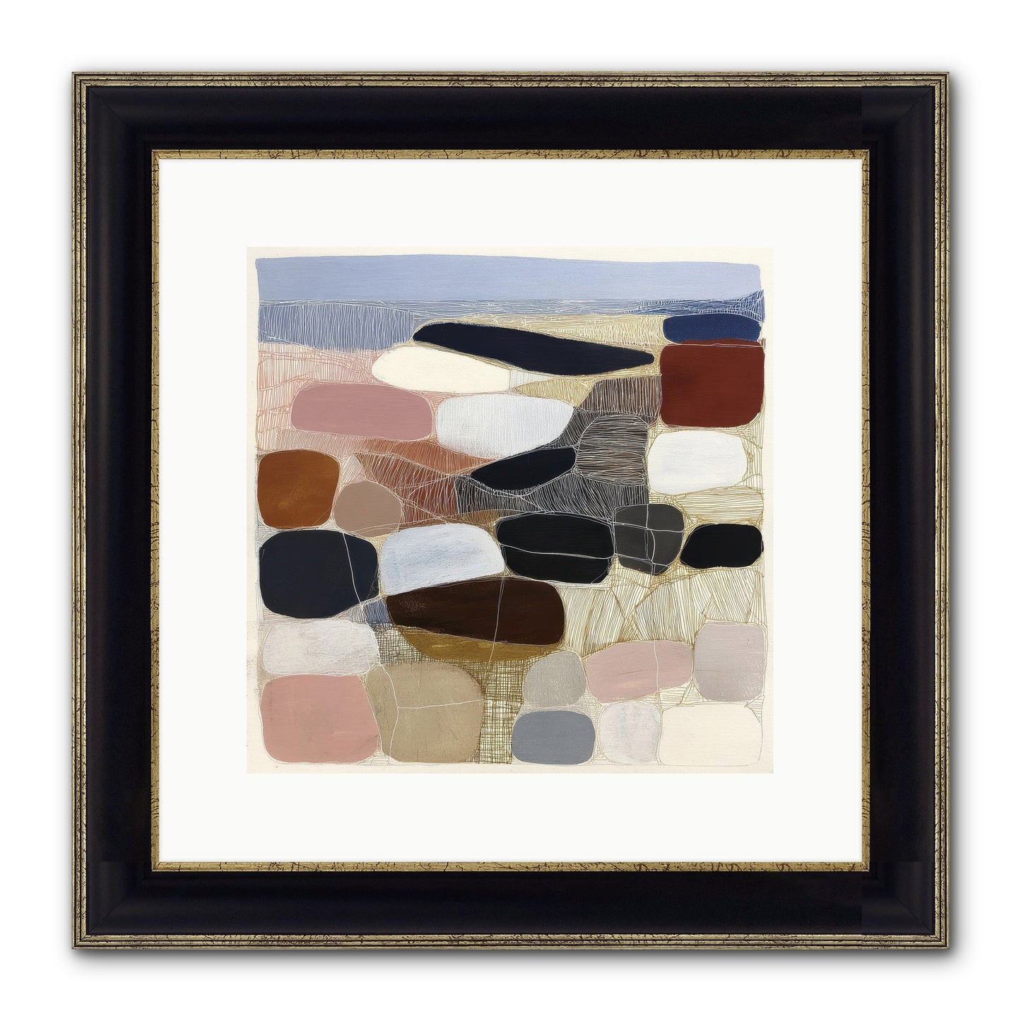 Ash Framed Print - Black & Gold 12x12