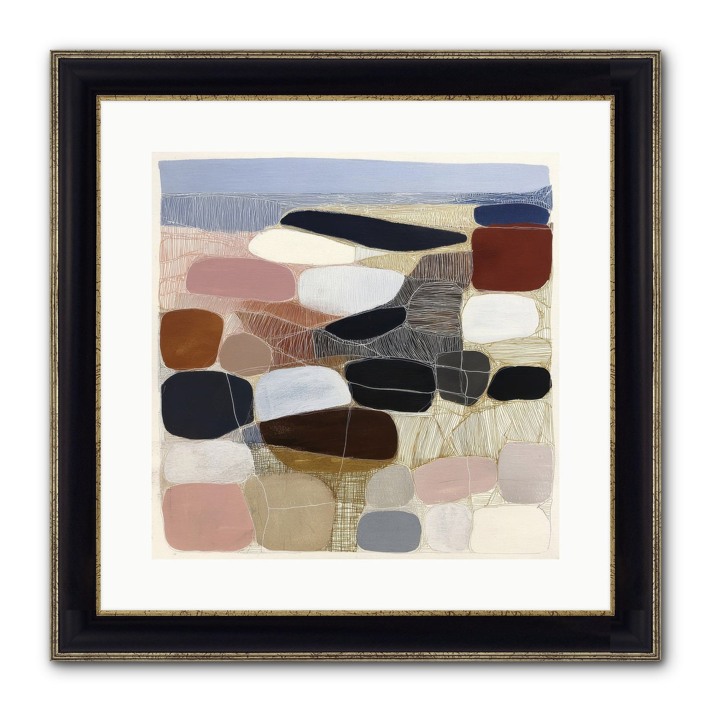 Ash Framed Print - Black & Gold 16x16