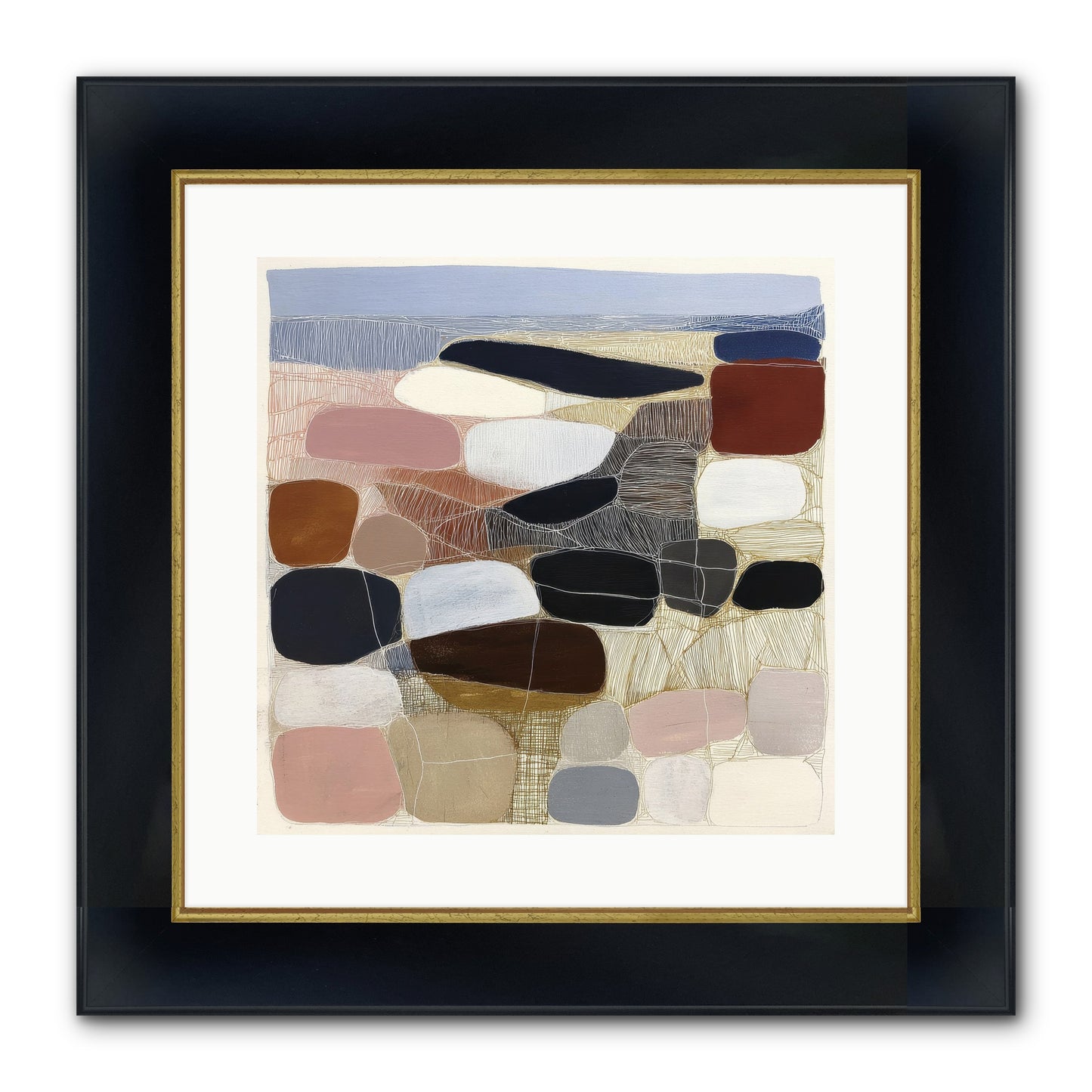 Ash Framed Print - Wide Black w/Gold 16x16