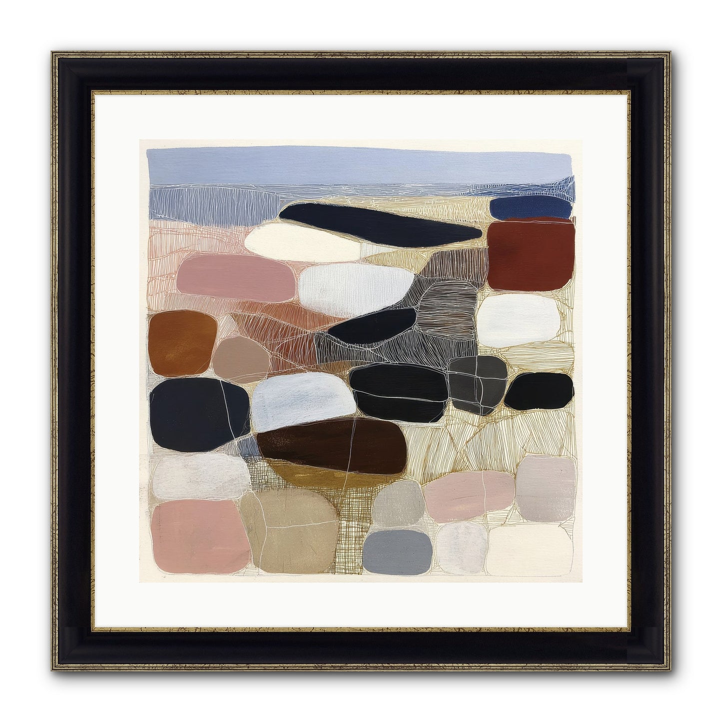 Ash Framed Print - Black & Gold 20x20