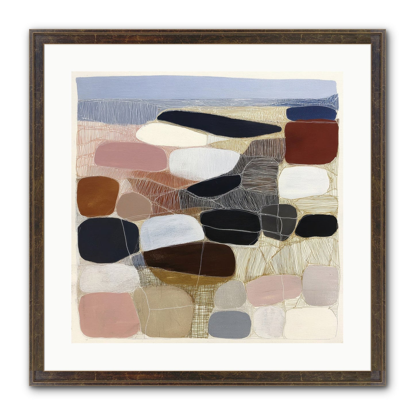 Ash Framed Print - Slimwoods Black/Gold 20x20