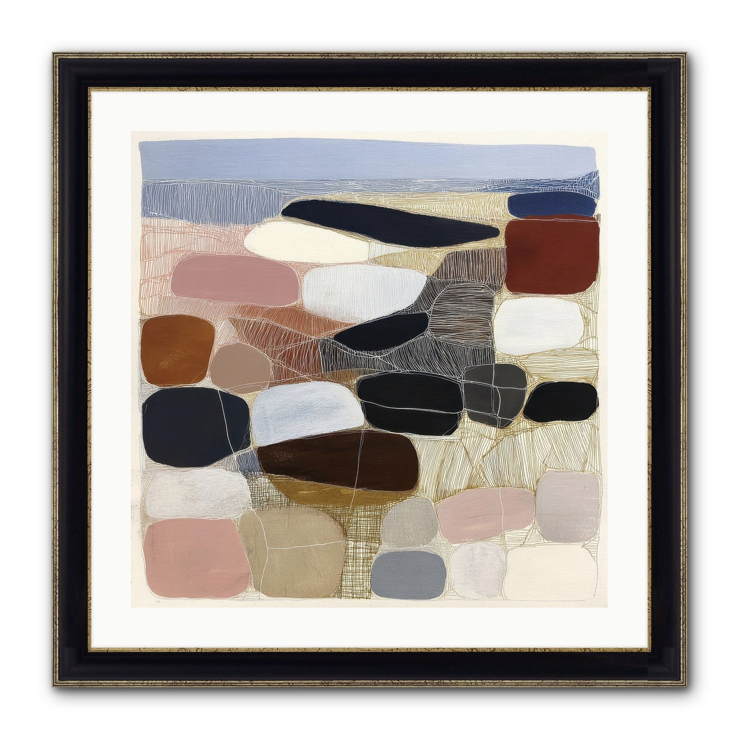 Ash Framed Print - Black & Gold 24x24