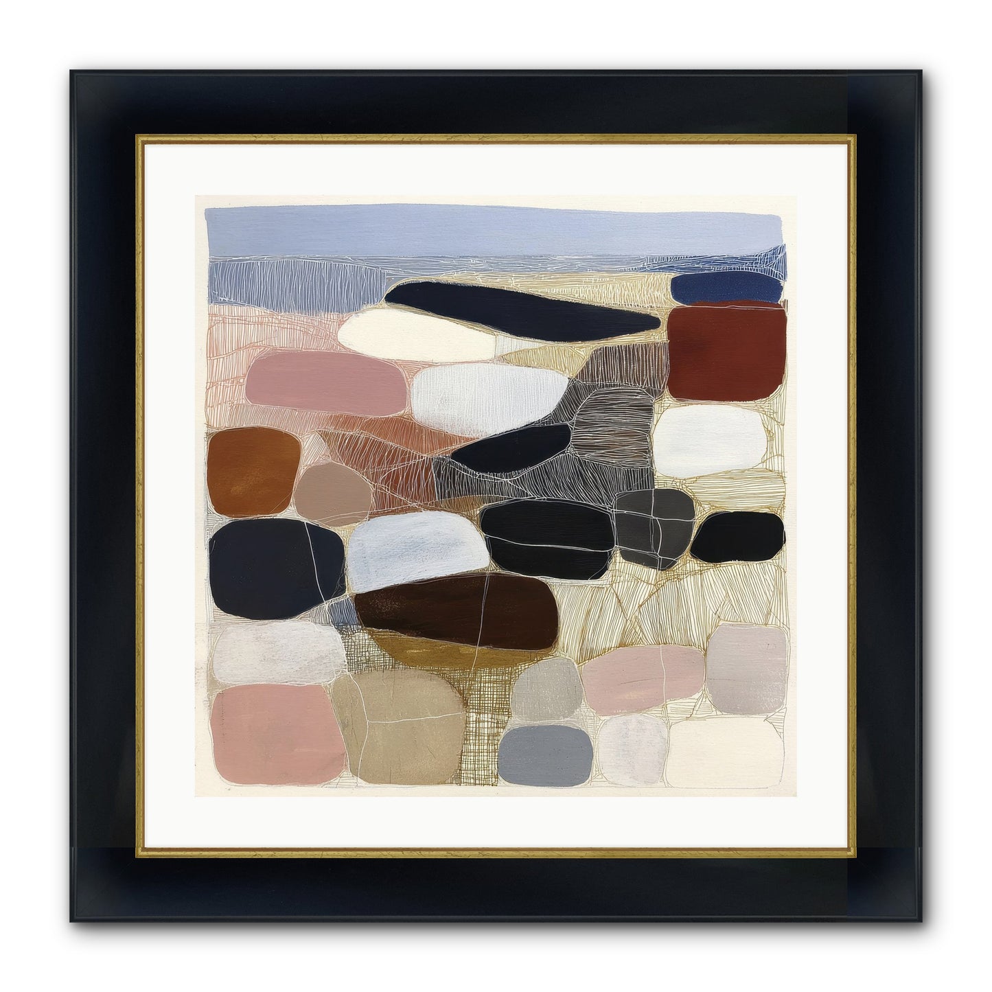 Ash Framed Print - Wide Black w/Gold 24x24