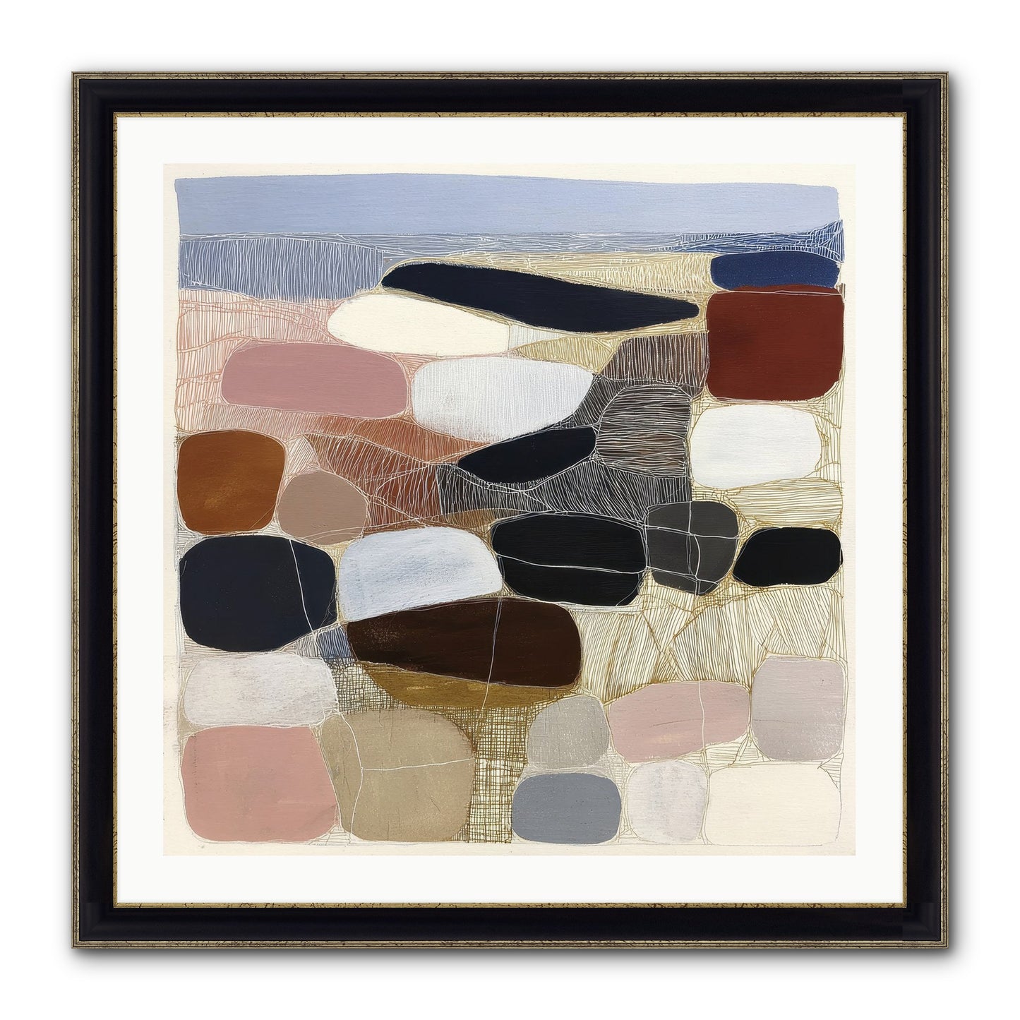 Ash Framed Print - Black & Gold 30x30