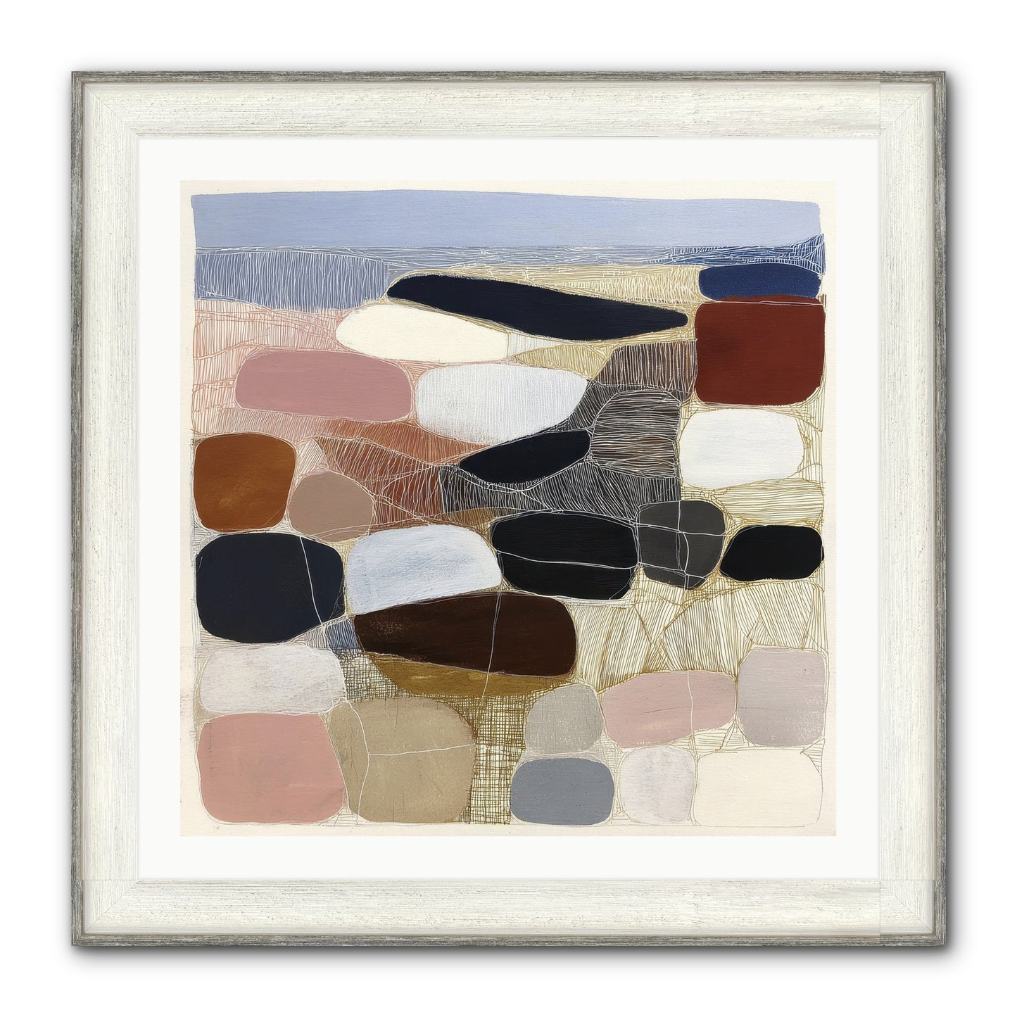 Ash Framed Print - Driftwood White 30x30