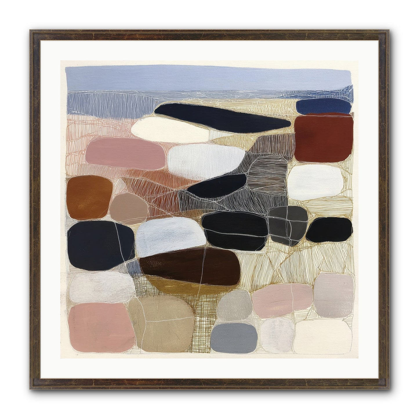 Ash Framed Print - Slimwoods Black/Gold 30x30