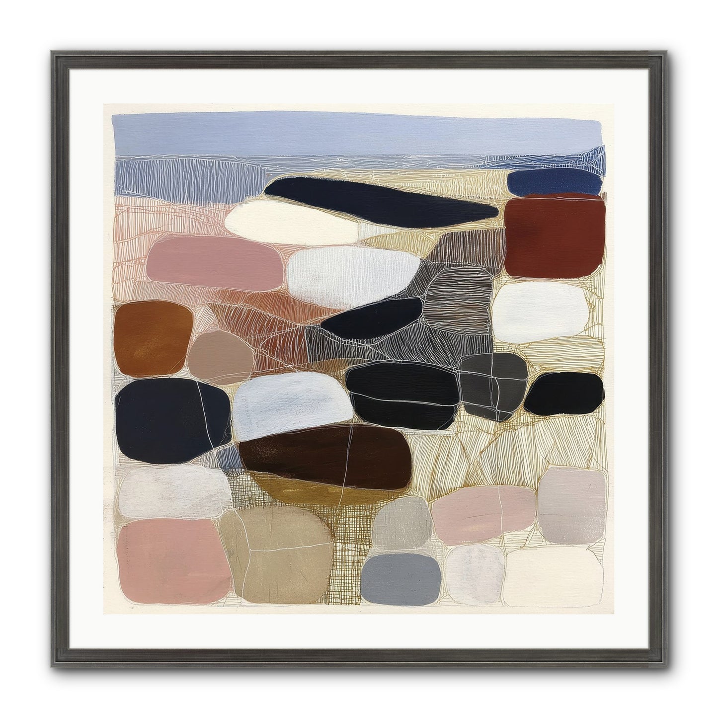 Ash Framed Print - Slimwoods Black/Silver 30x30