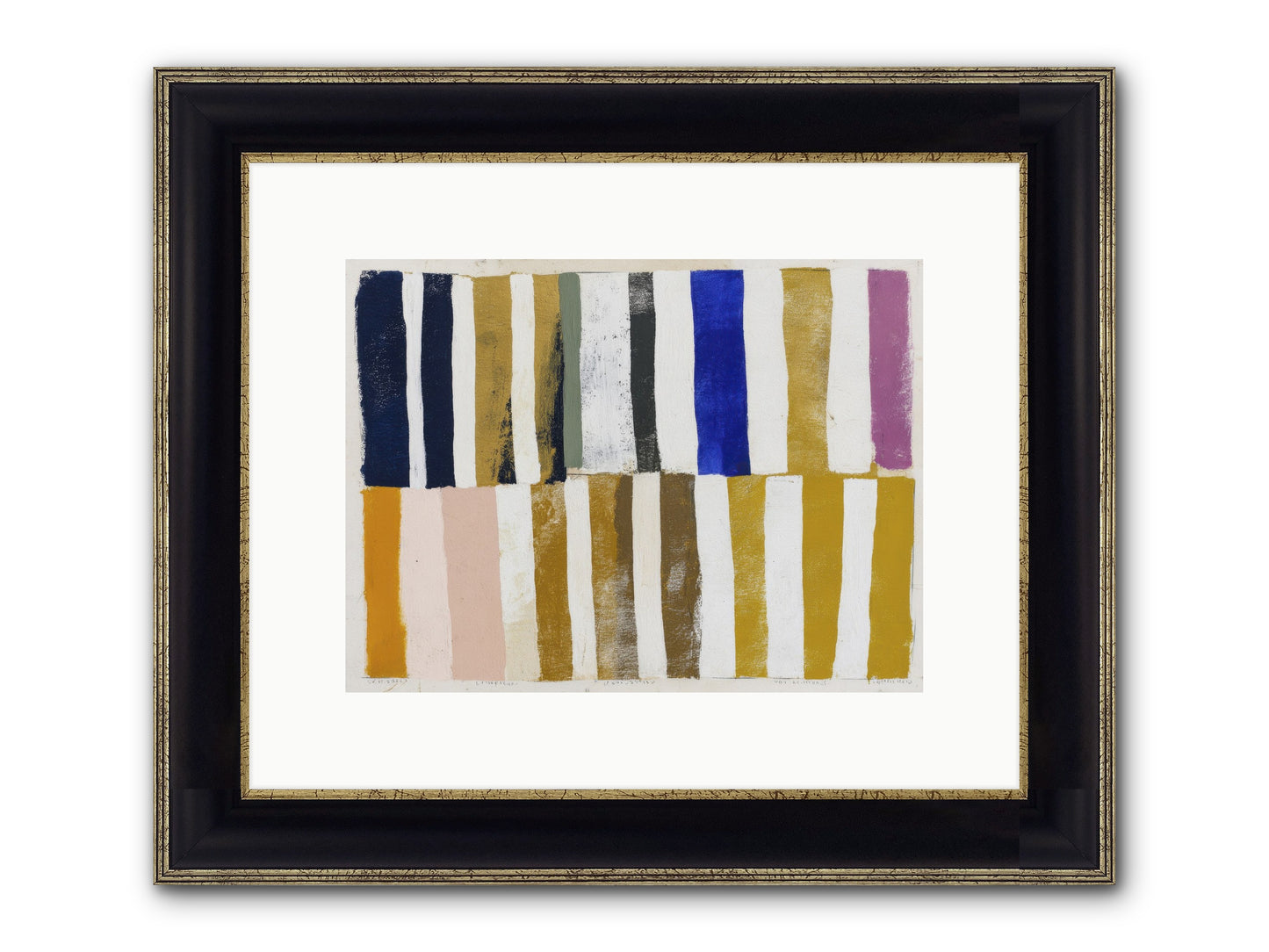 Ashen Parade Framed Print - Black & Gold 12x9