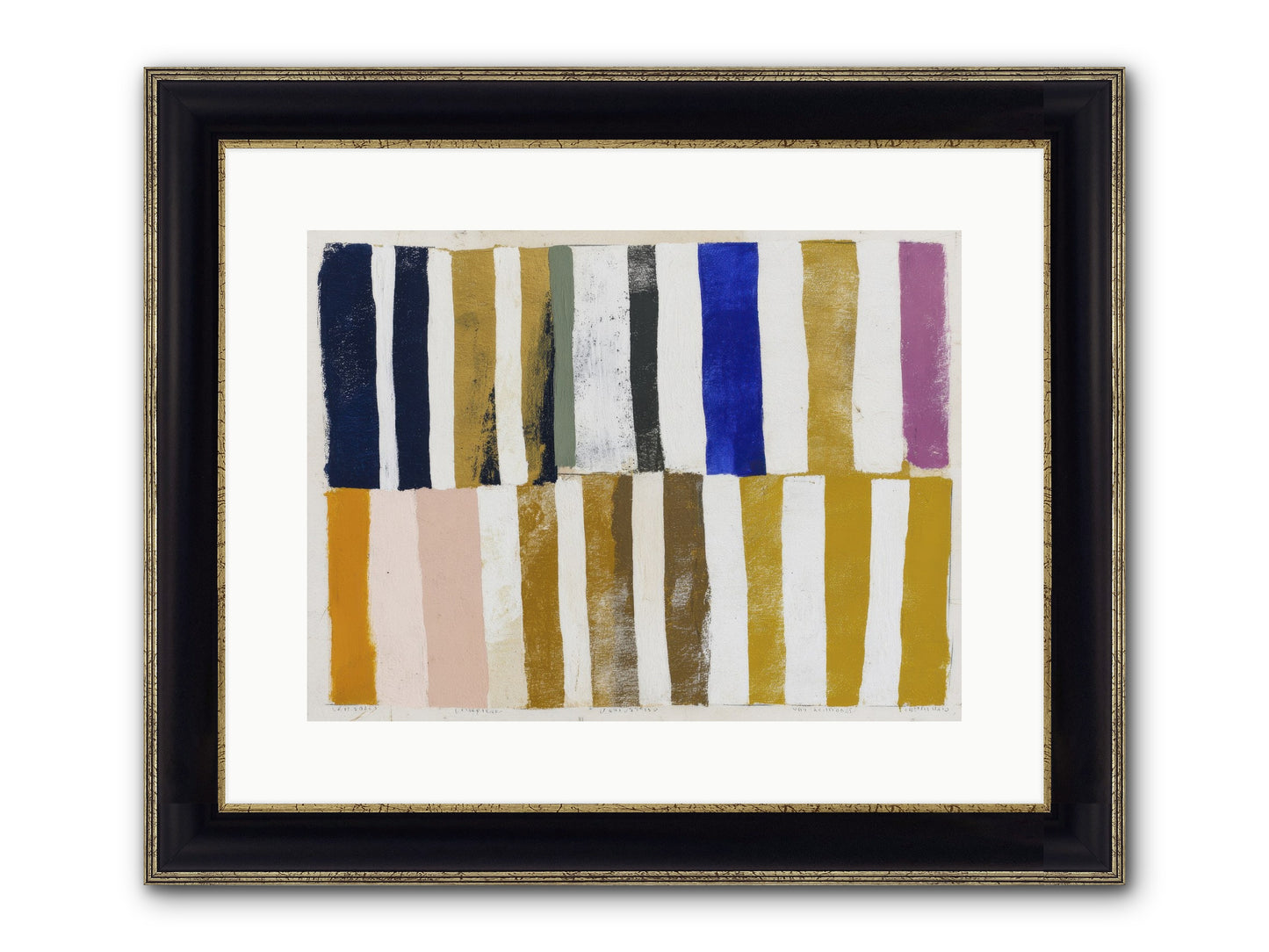 Ashen Parade Framed Print - Black & Gold 16x12