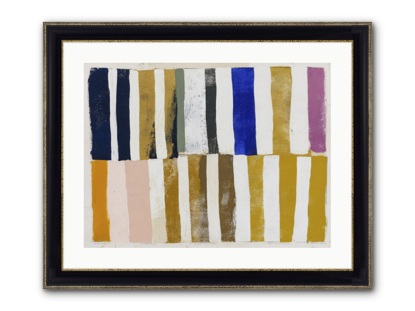 Ashen Parade Framed Print - Black & Gold 24x18