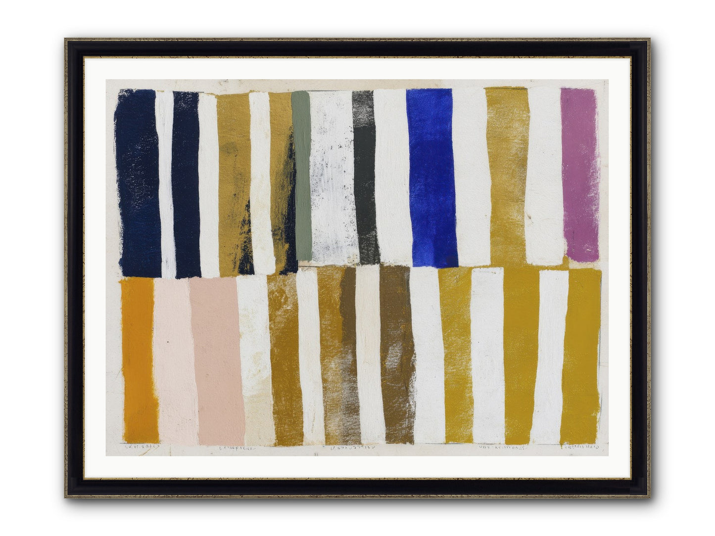 Ashen Parade Framed Print - Black & Gold 48x36
