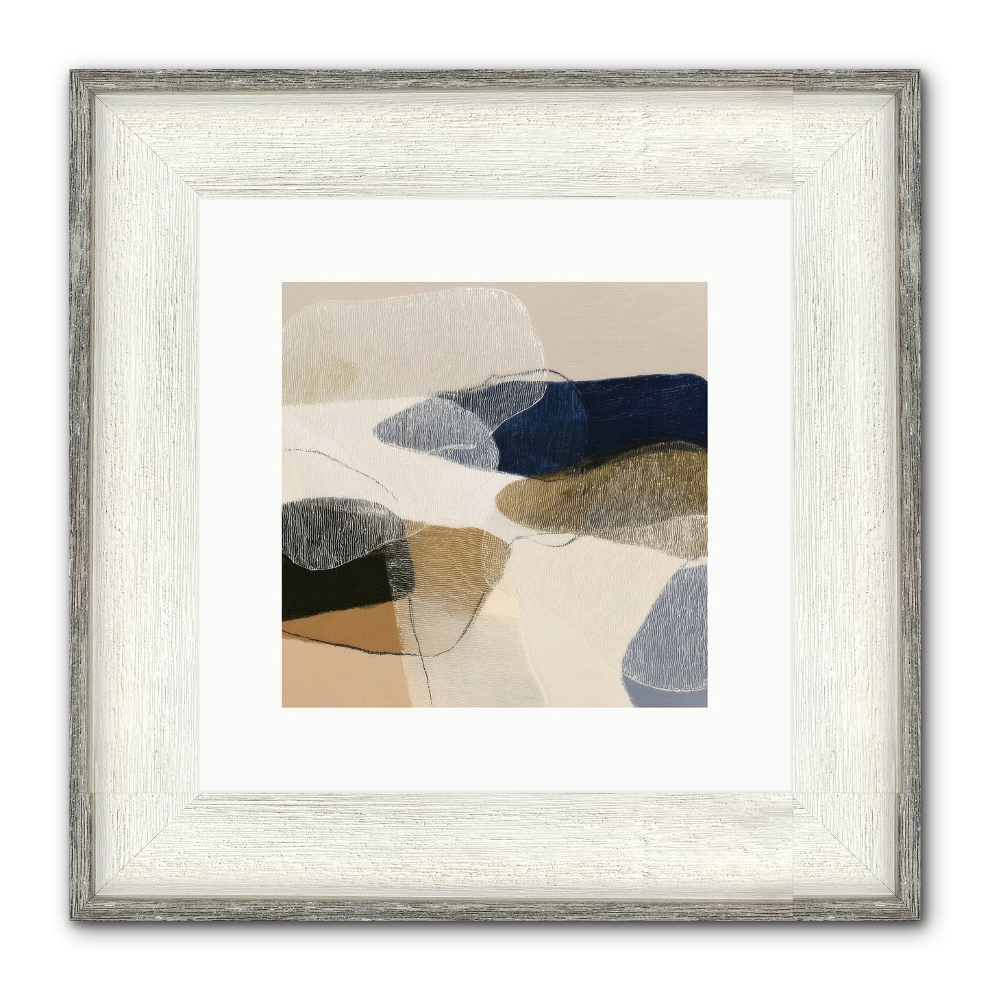 Ashen Tide Framed Print - Driftwood White 10x10