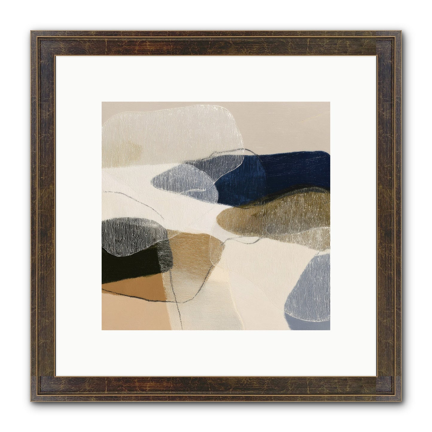 Ashen Tide Framed Print - Slimwoods Black/Gold 10x10