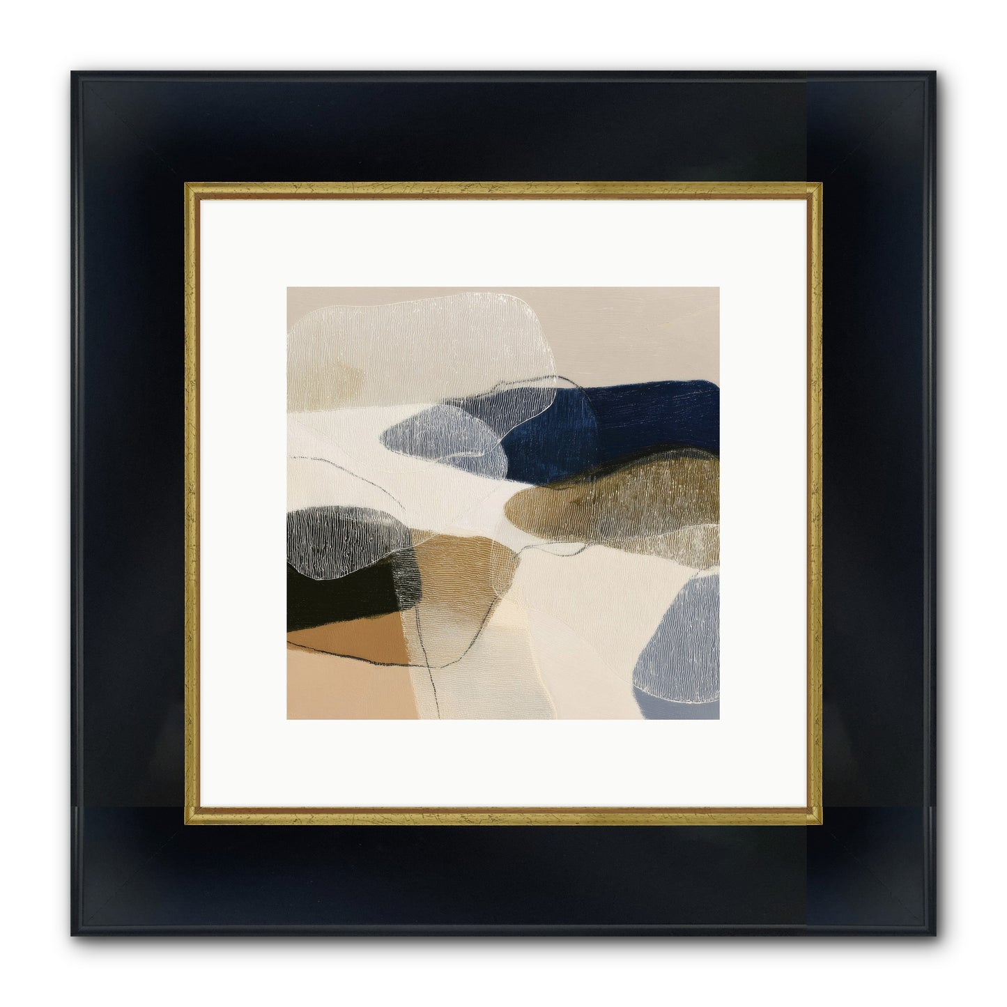 Ashen Tide Framed Print - Wide Black w/Gold 10x10