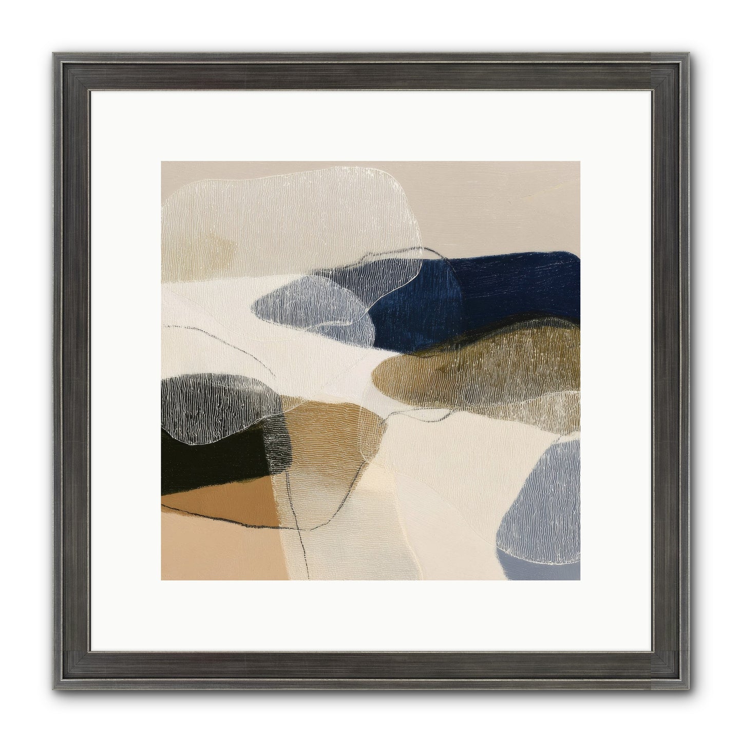Ashen Tide Framed Print - Slimwoods Black/Silver 12x12
