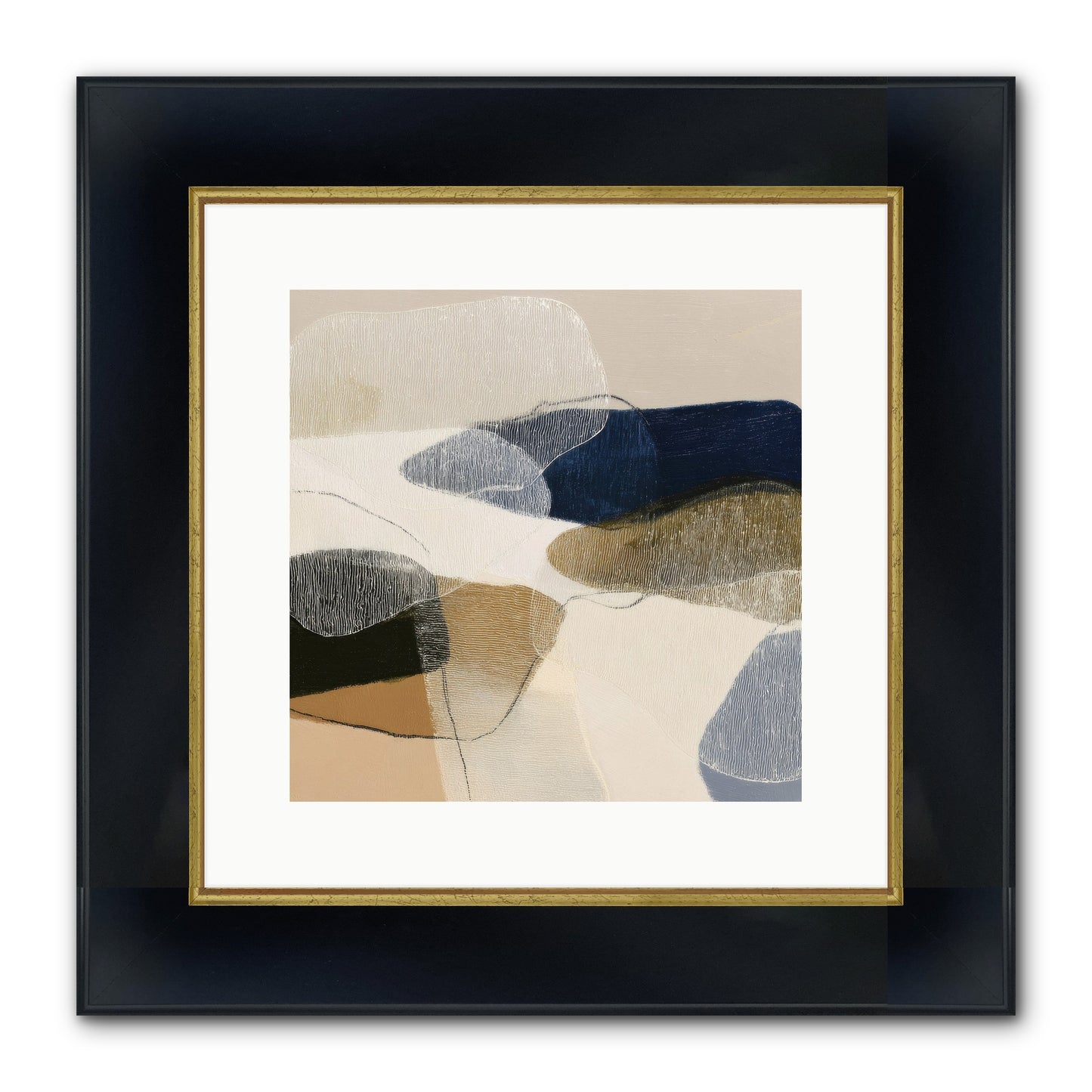 Ashen Tide Framed Print - Wide Black w/Gold 12x12