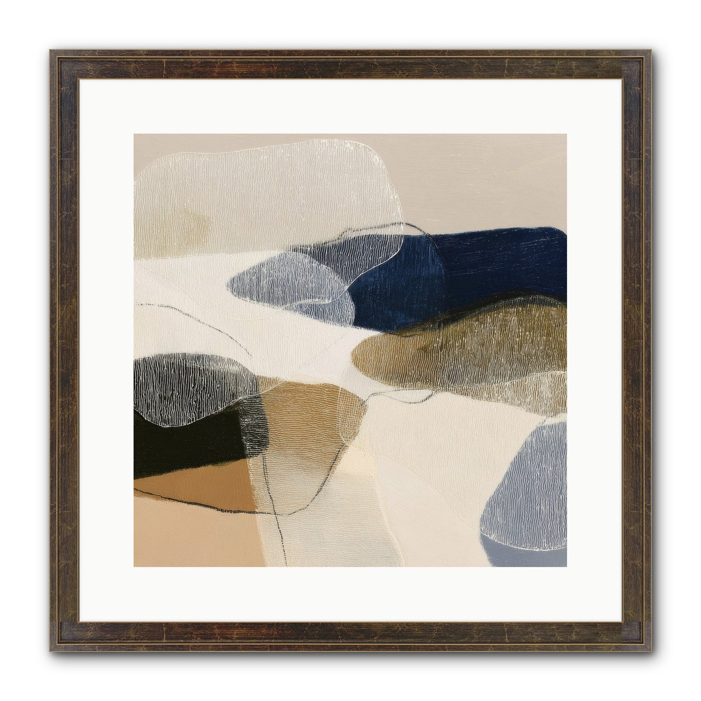 Ashen Tide Framed Print - Slimwoods Black/Gold 16x16