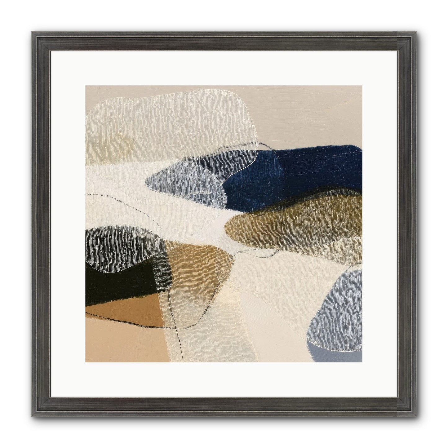 Ashen Tide Framed Print - Slimwoods Black/Silver 16x16