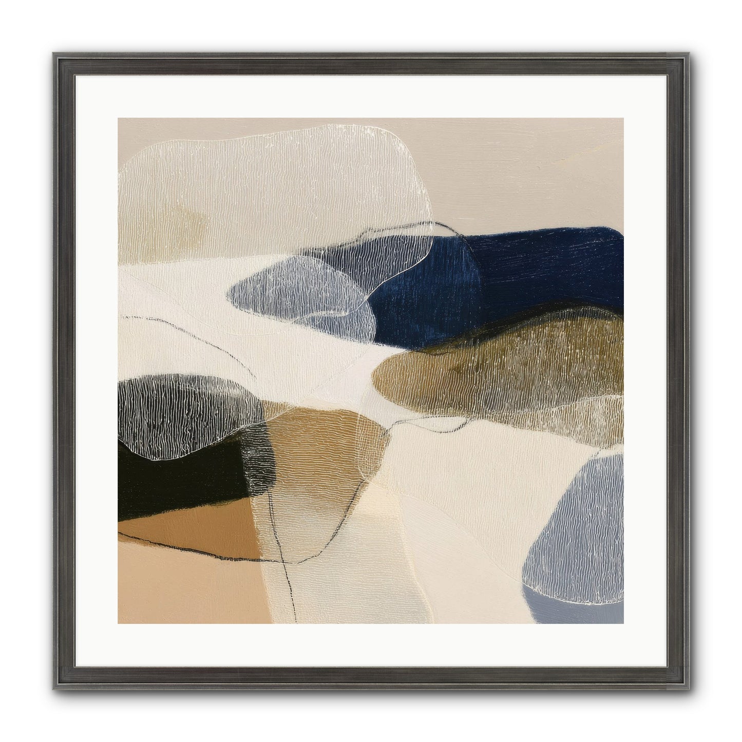 Ashen Tide Framed Print - Slimwoods Black/Silver 24x24