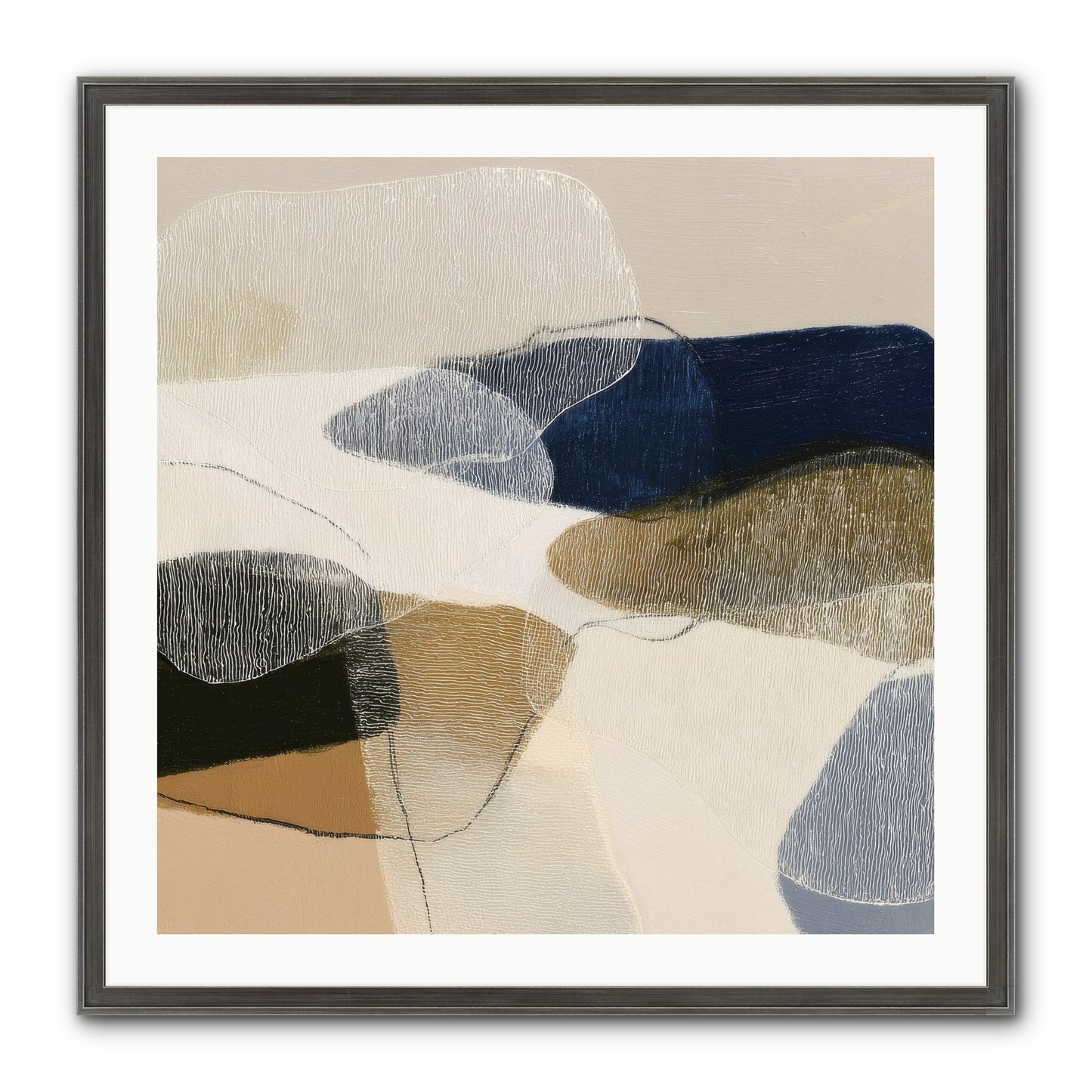Ashen Tide Framed Print - Slimwoods Black/Silver 30x30