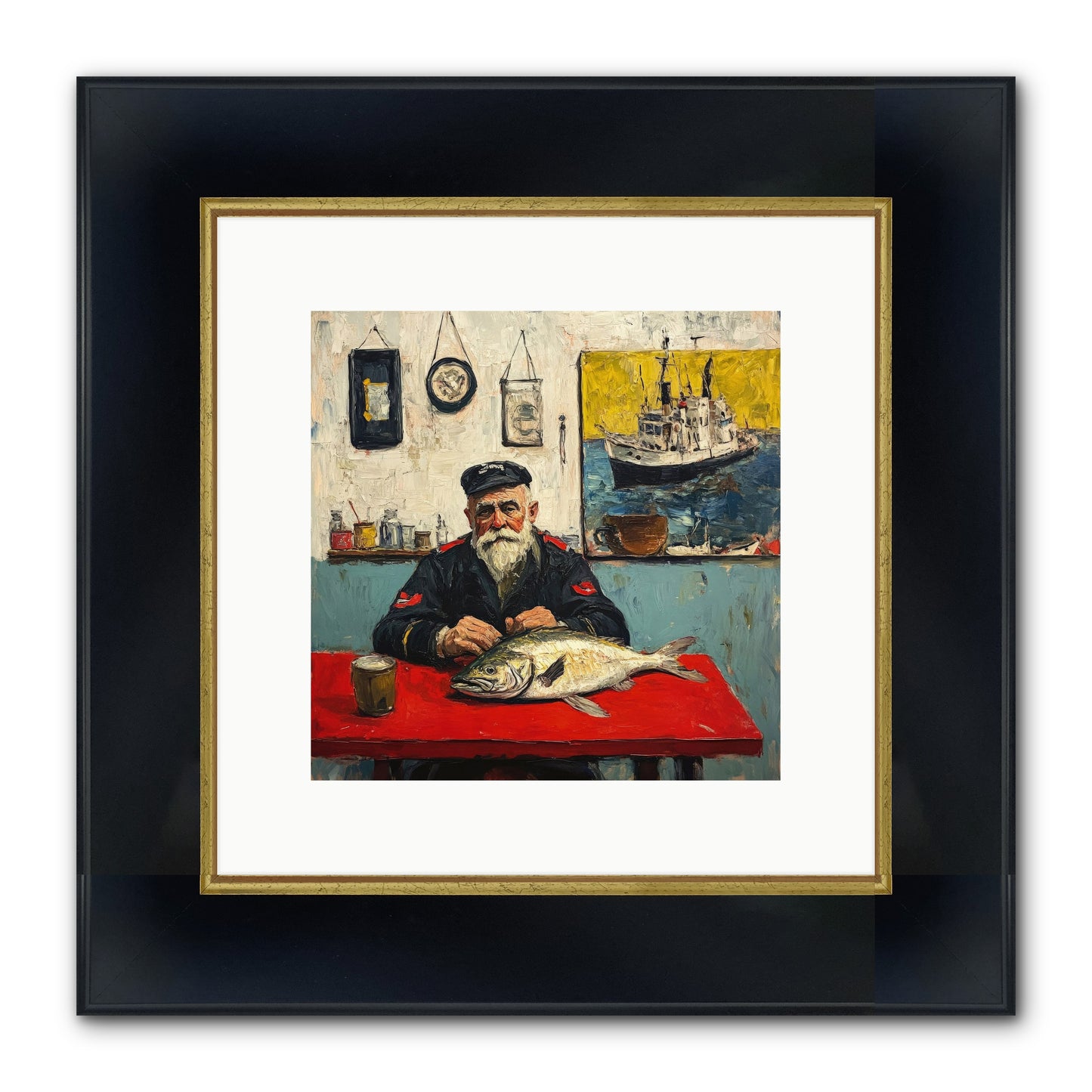 Atlantic Dawn Framed Print - Wide Black w/Gold 10x10