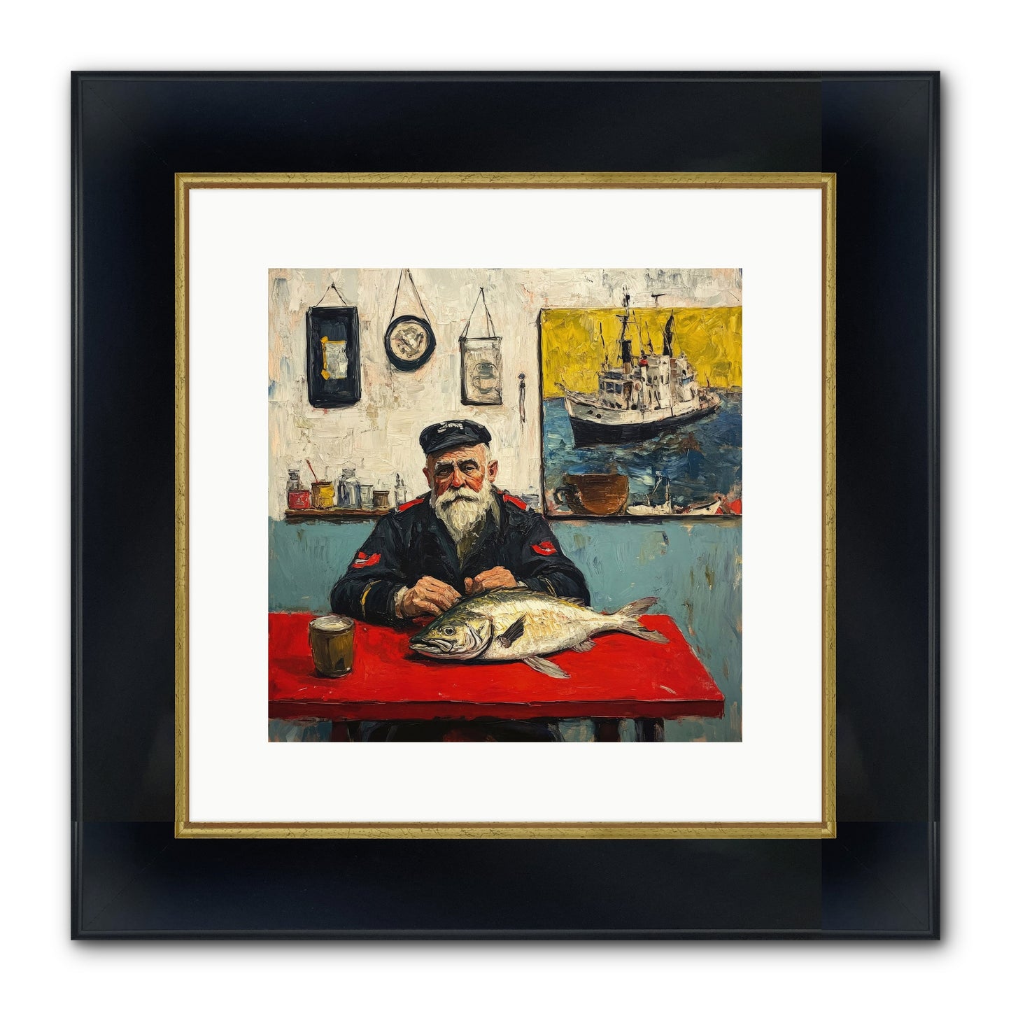 Atlantic Dawn Framed Print - Wide Black w/Gold 12x12