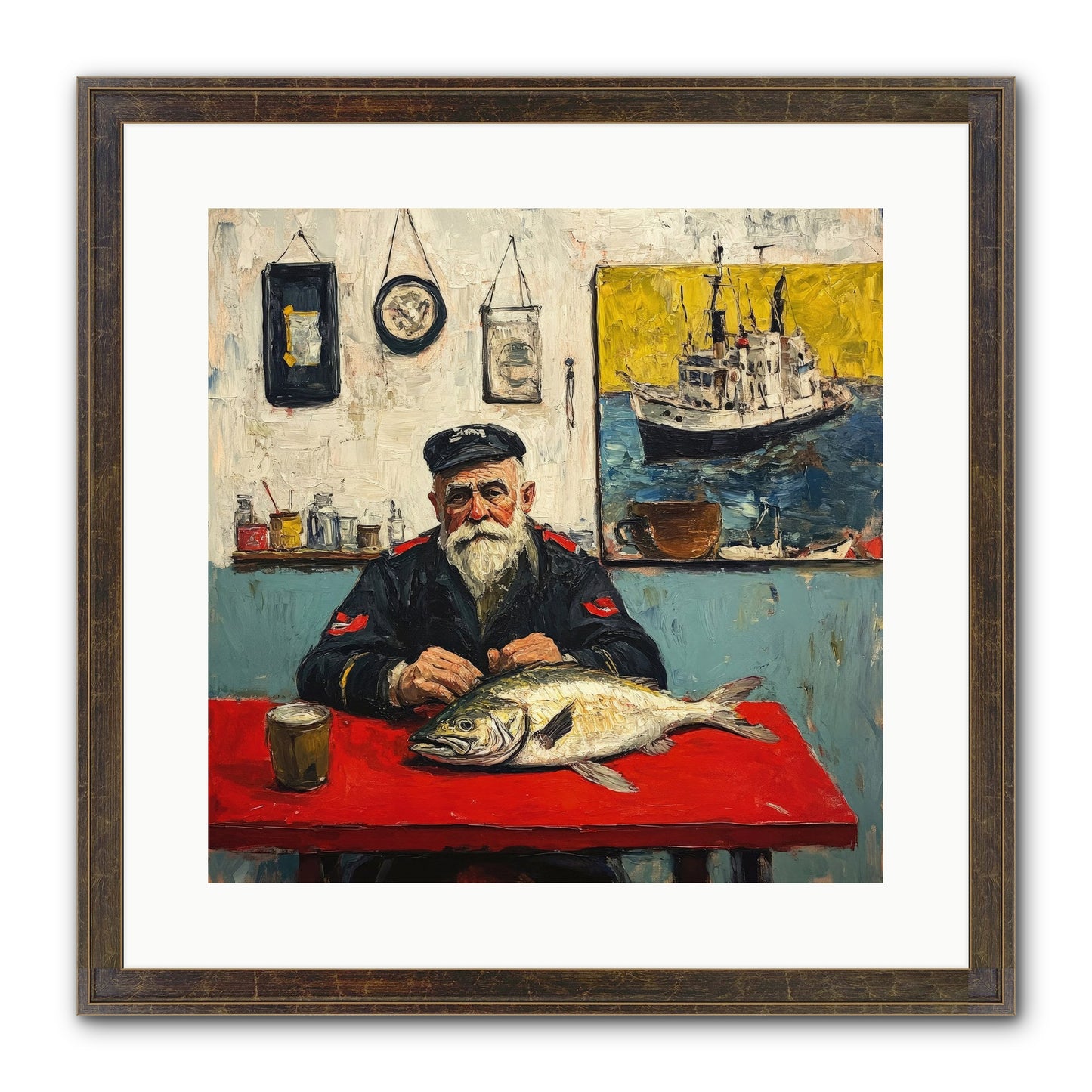 Atlantic Dawn Framed Print - Slimwoods Black/Gold 16x16